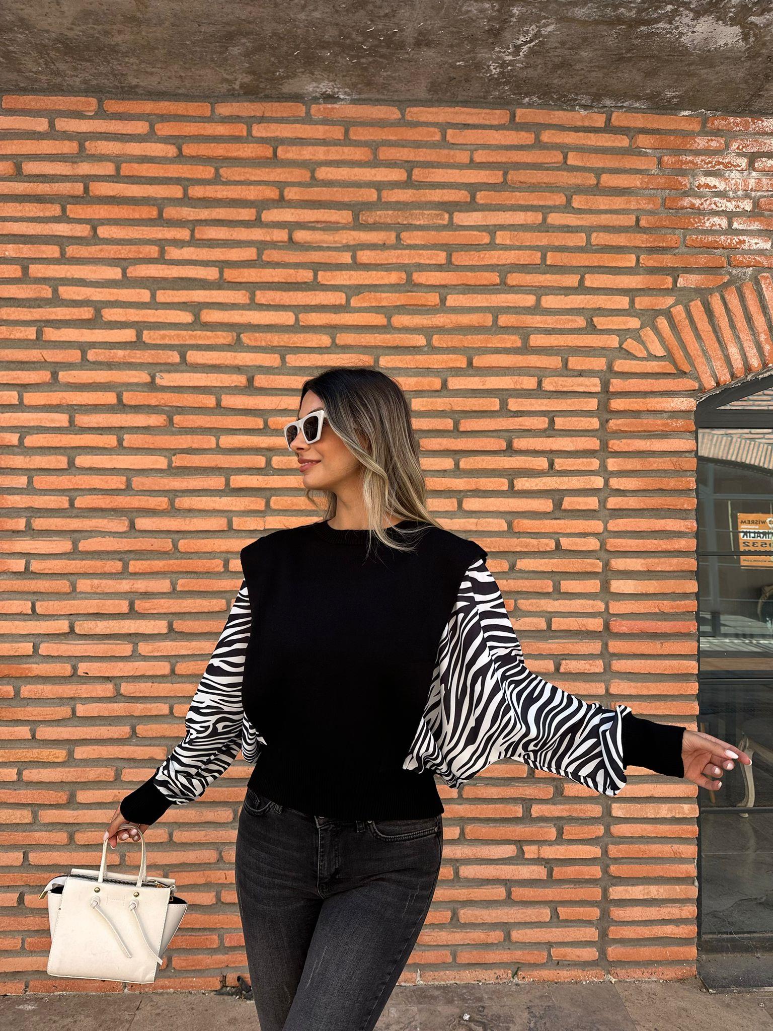 Kolları Zebra Triko Kazak 0706275