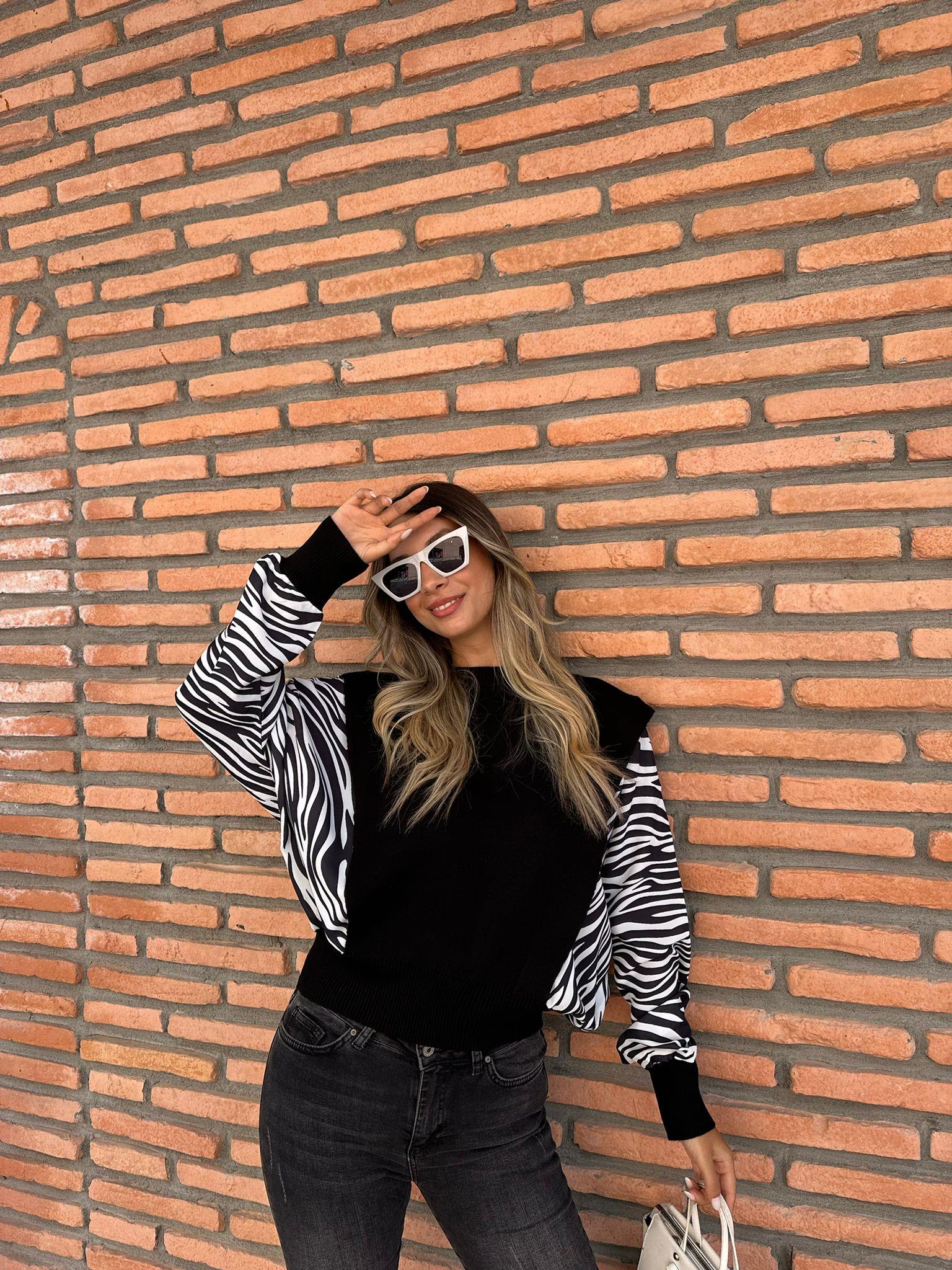 Kolları Zebra Triko Kazak 0706275