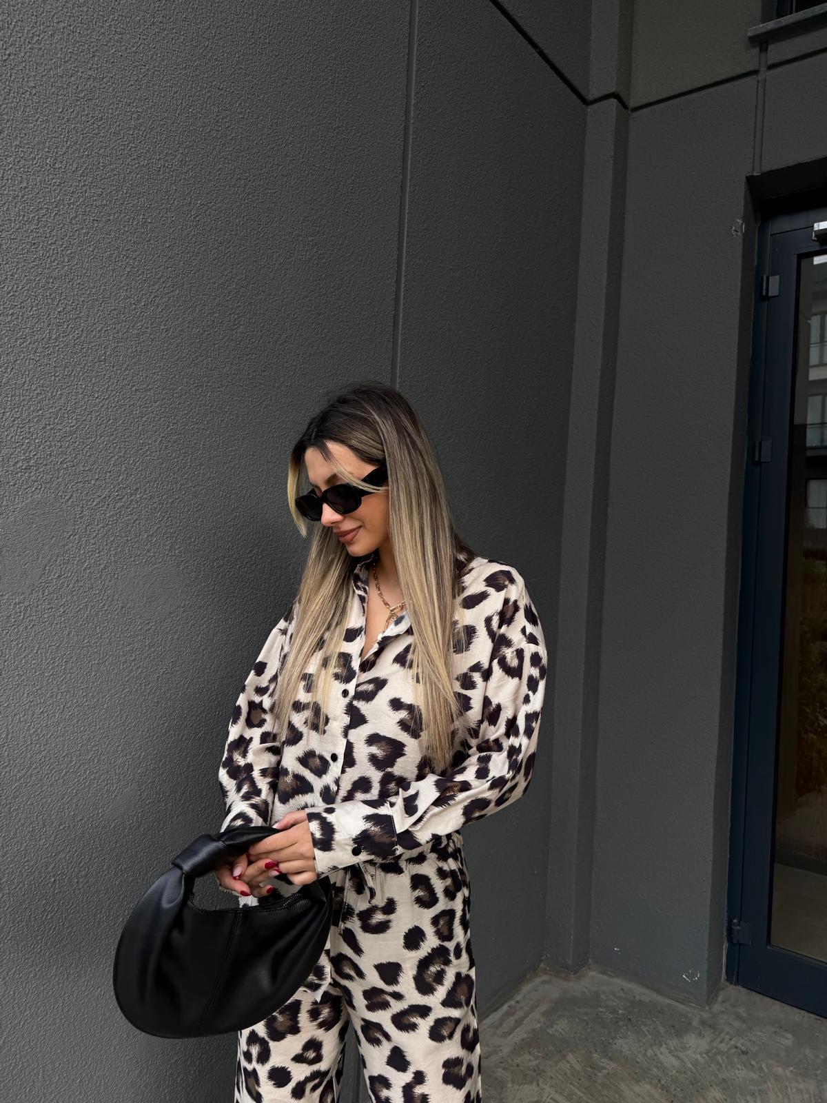 Leopar Desen Gömlekli Takım  tkm2202swmn