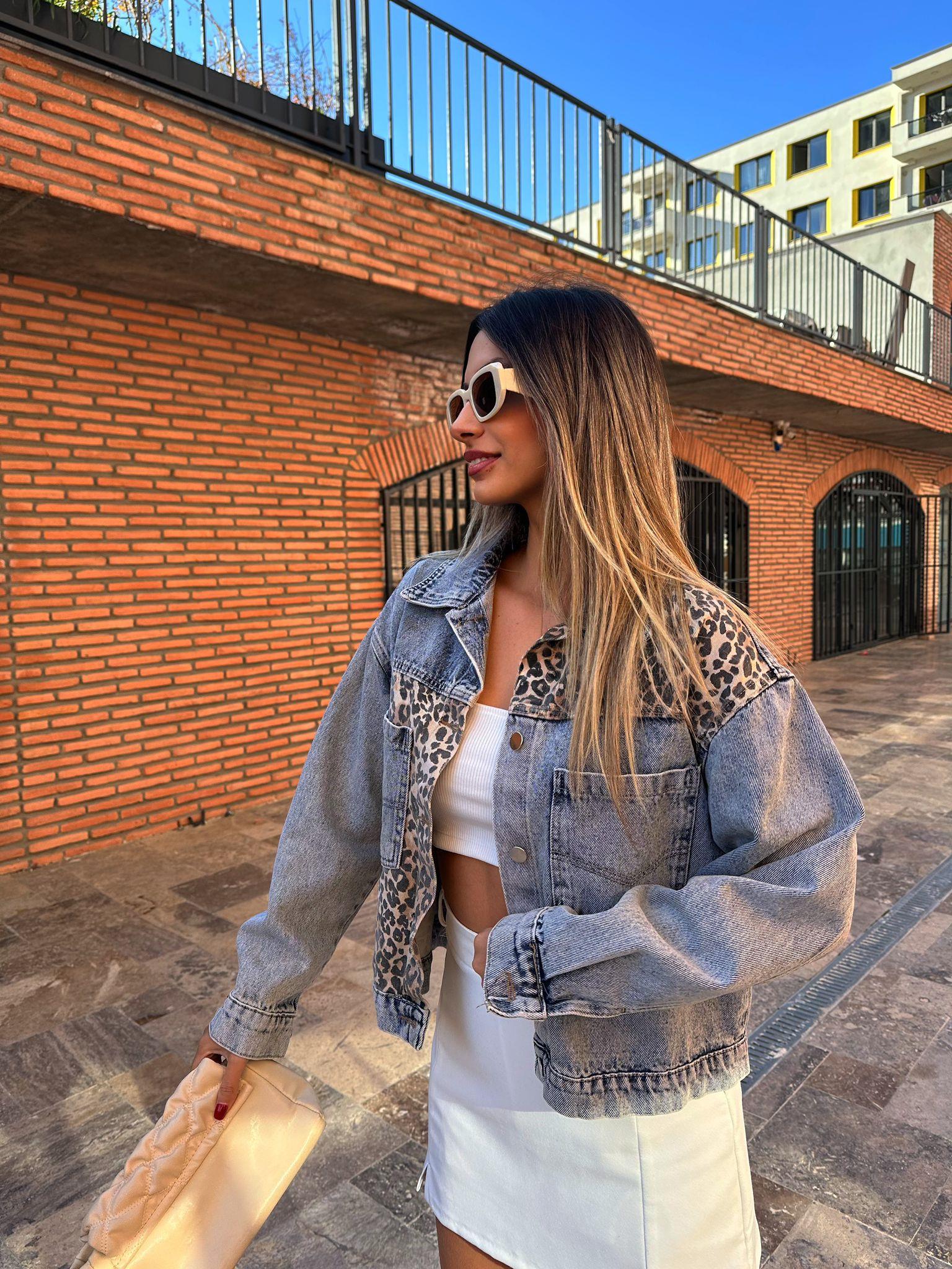 Leopar Detay Jean Ceket ckt1086rvd