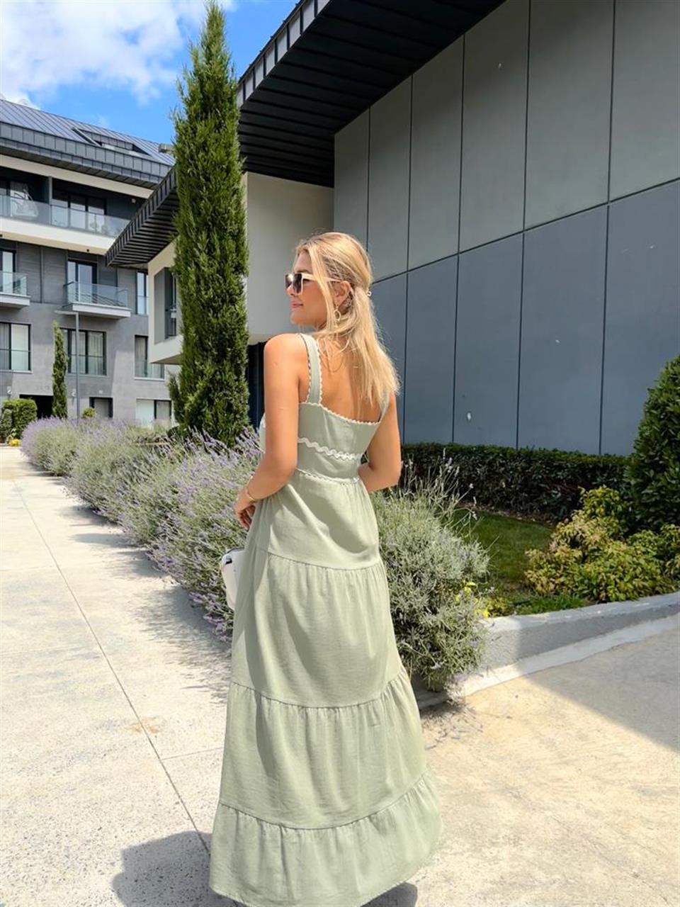 Liensa Biyeli Yeşil Elbise 0707289