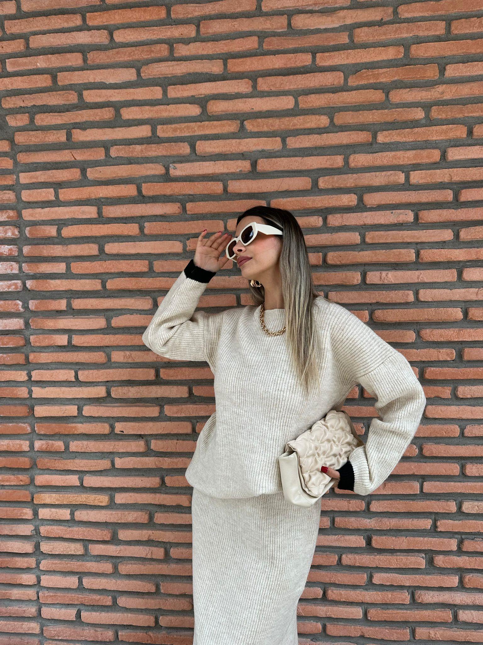 Lilila Etekli Triko Takım Taş tkm1037myb