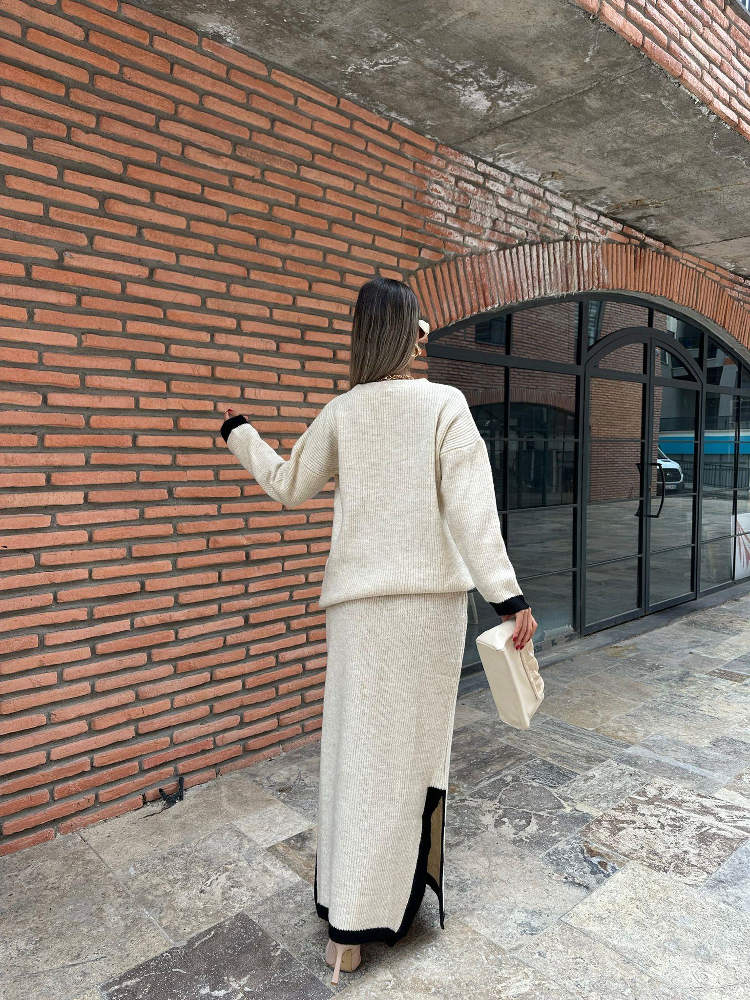 Lilila Etekli Triko Takım Taş tkm1037myb