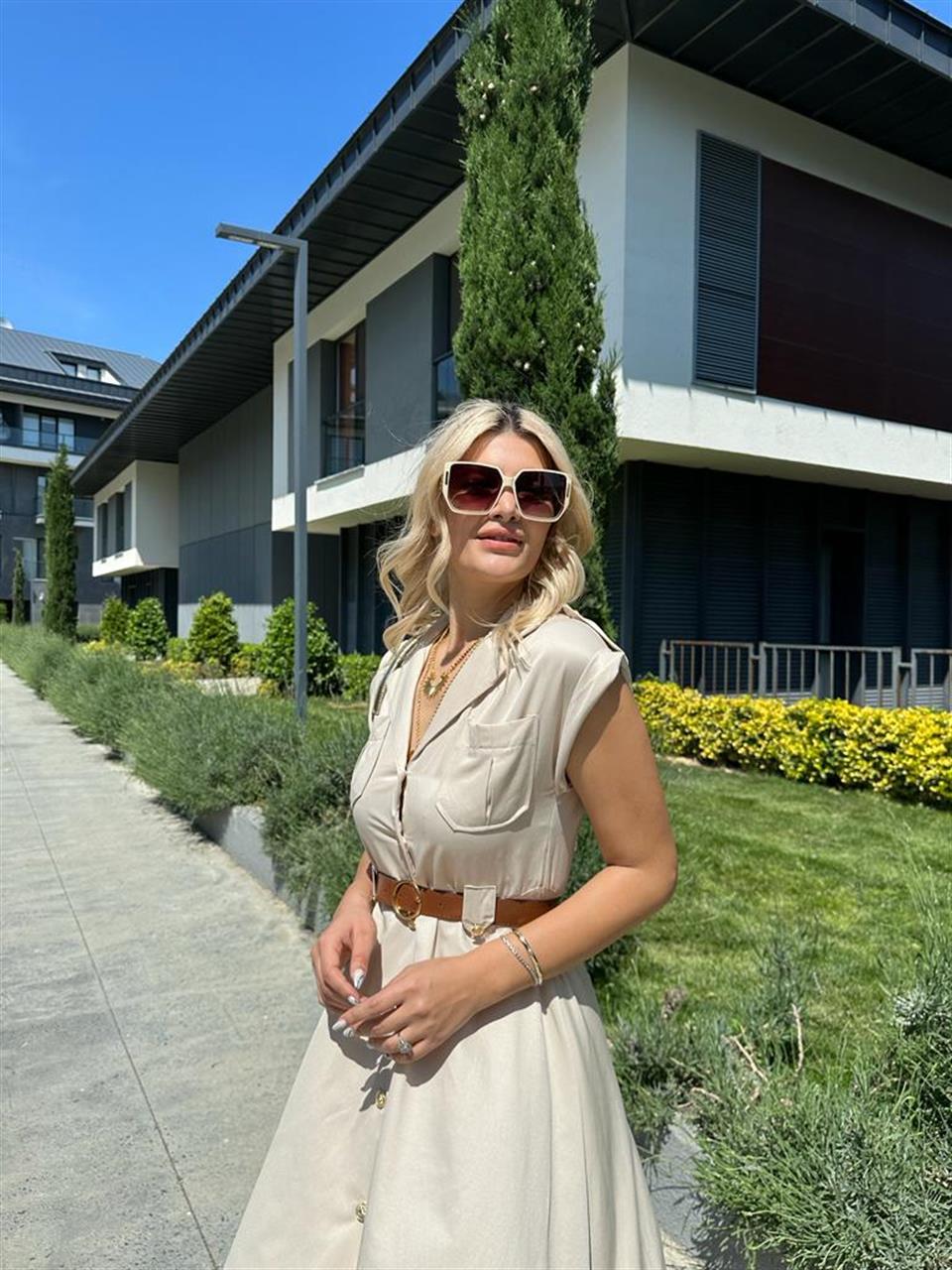 Lima Apoletli Elbise Krem 0706263