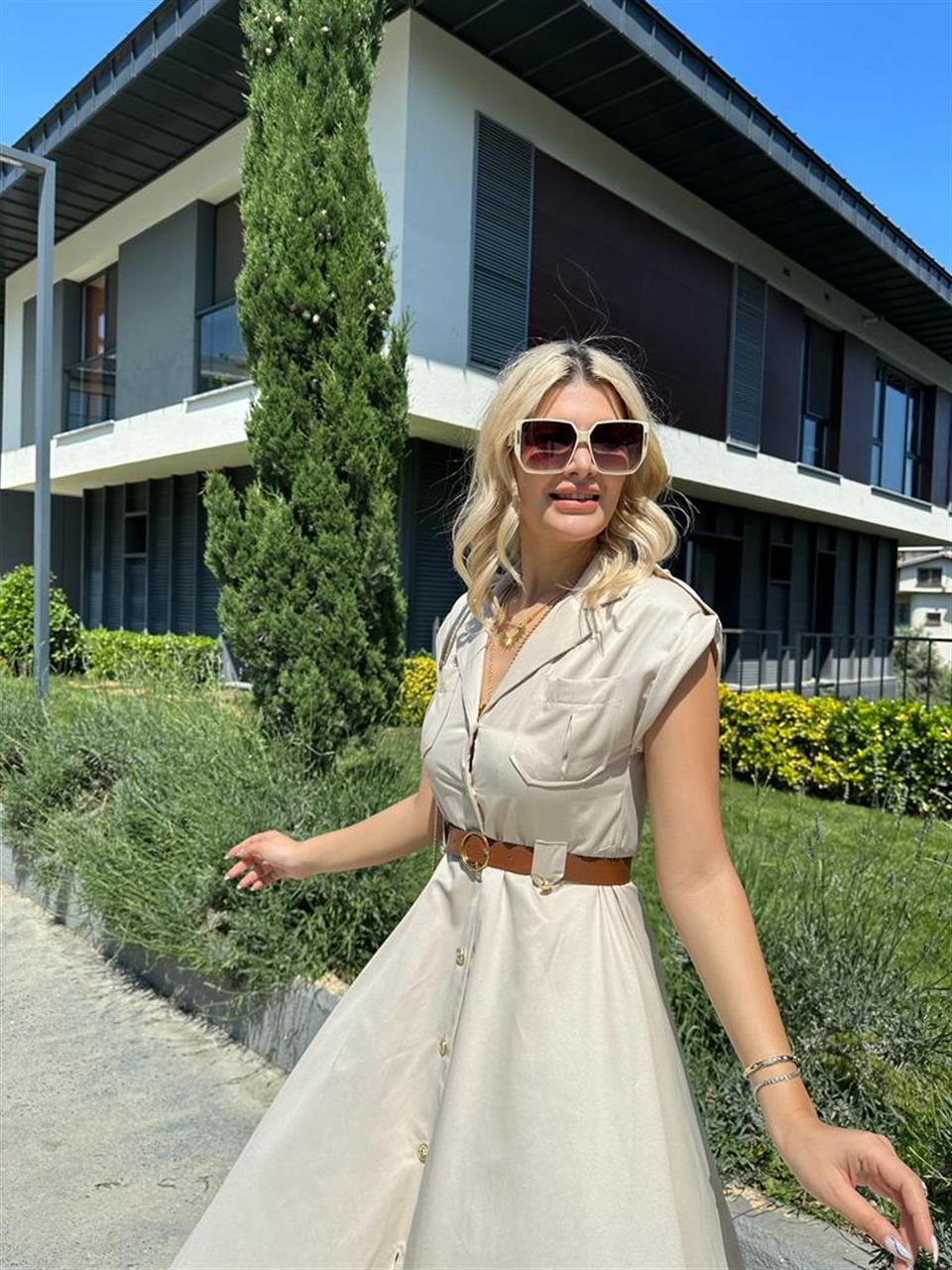 Lima Apoletli Elbise Krem 0706263