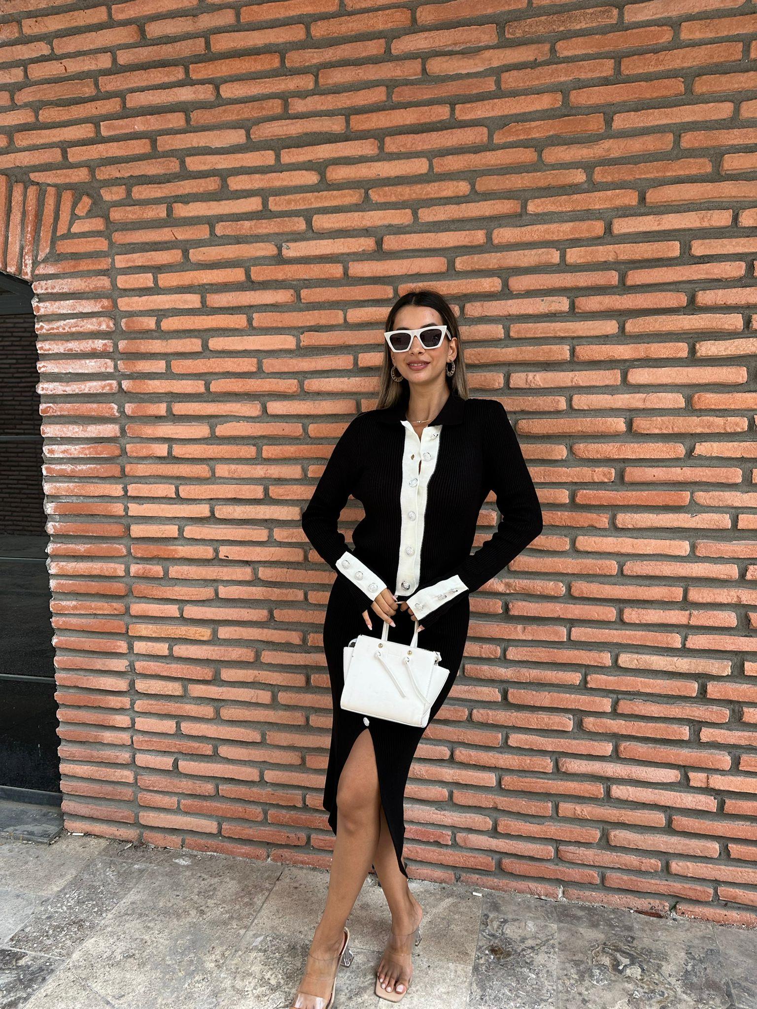 Lina Siyah Etekli Triko Takım 070621205