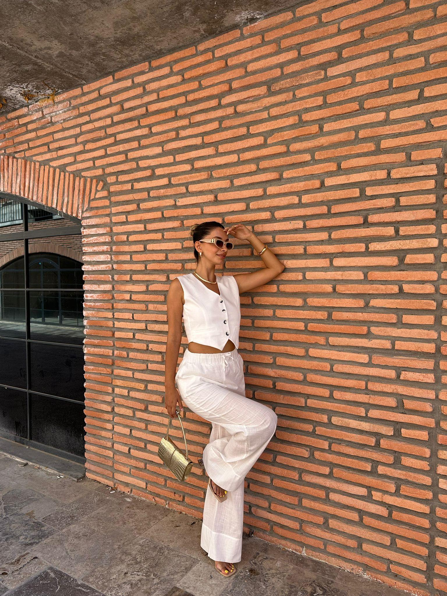 Linda Keten Yelekli Takım Beyaz 070621161