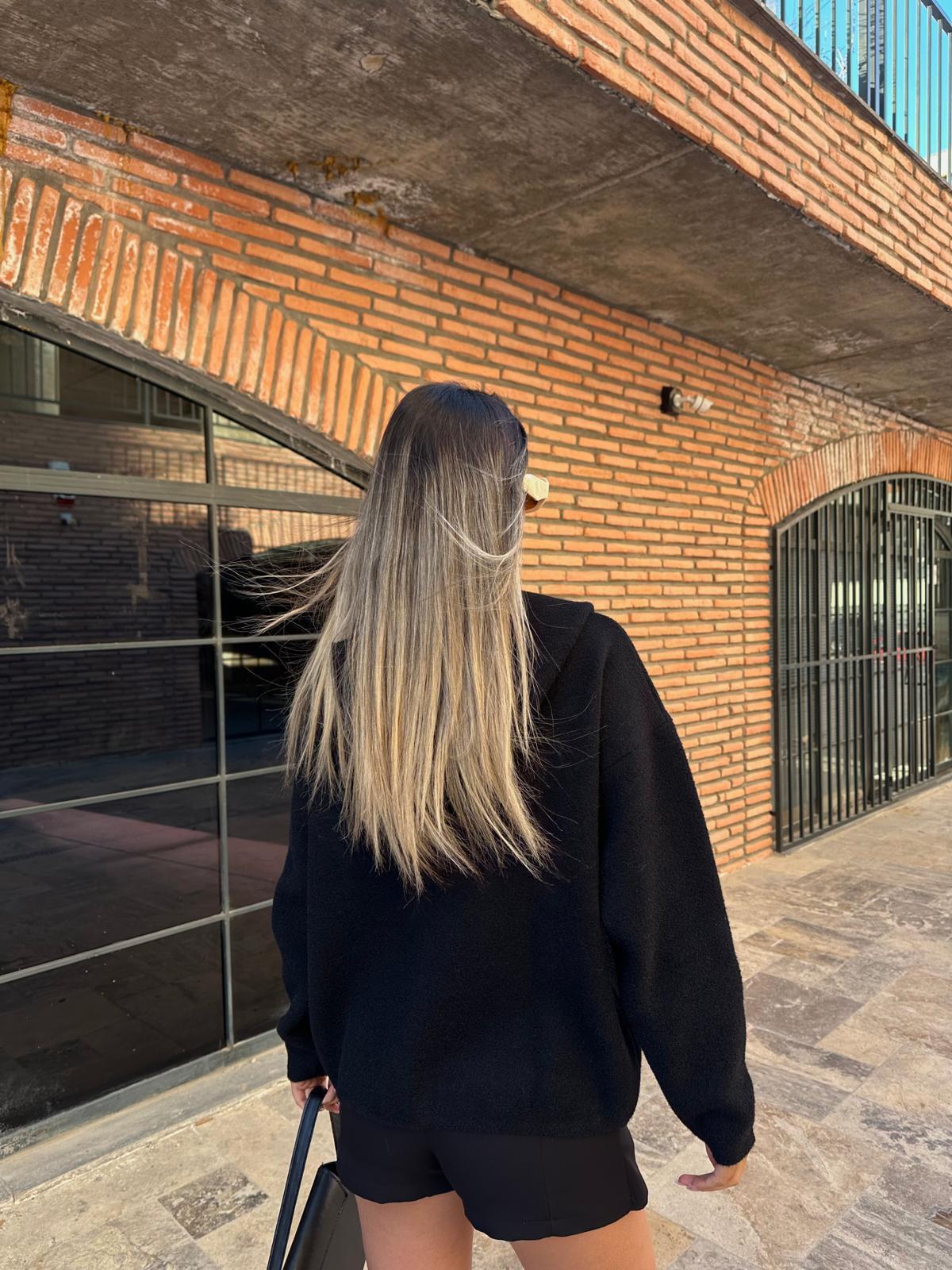 Lovely İnci Düğmeli Soft Hırka Siyah hrk2021rvd