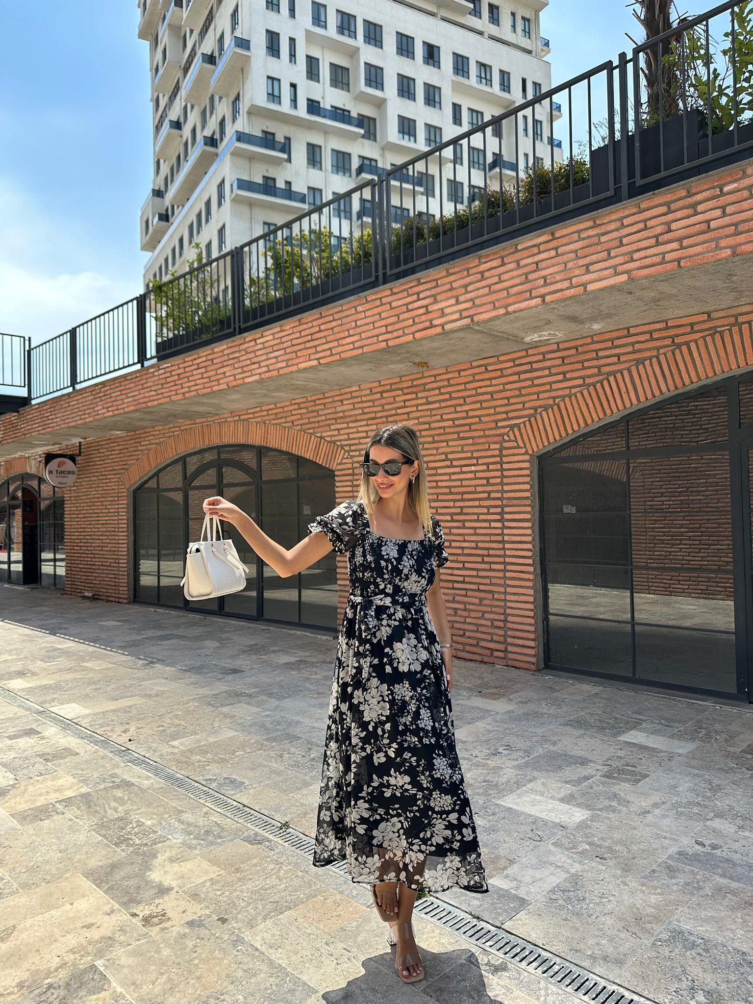 Maripanta Karpuz Kol Şifon Elbise 07062143