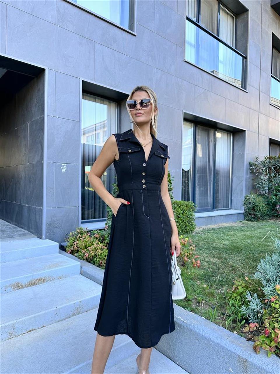 Marka Model 4 Düğme Gömlek Elbise 1707326