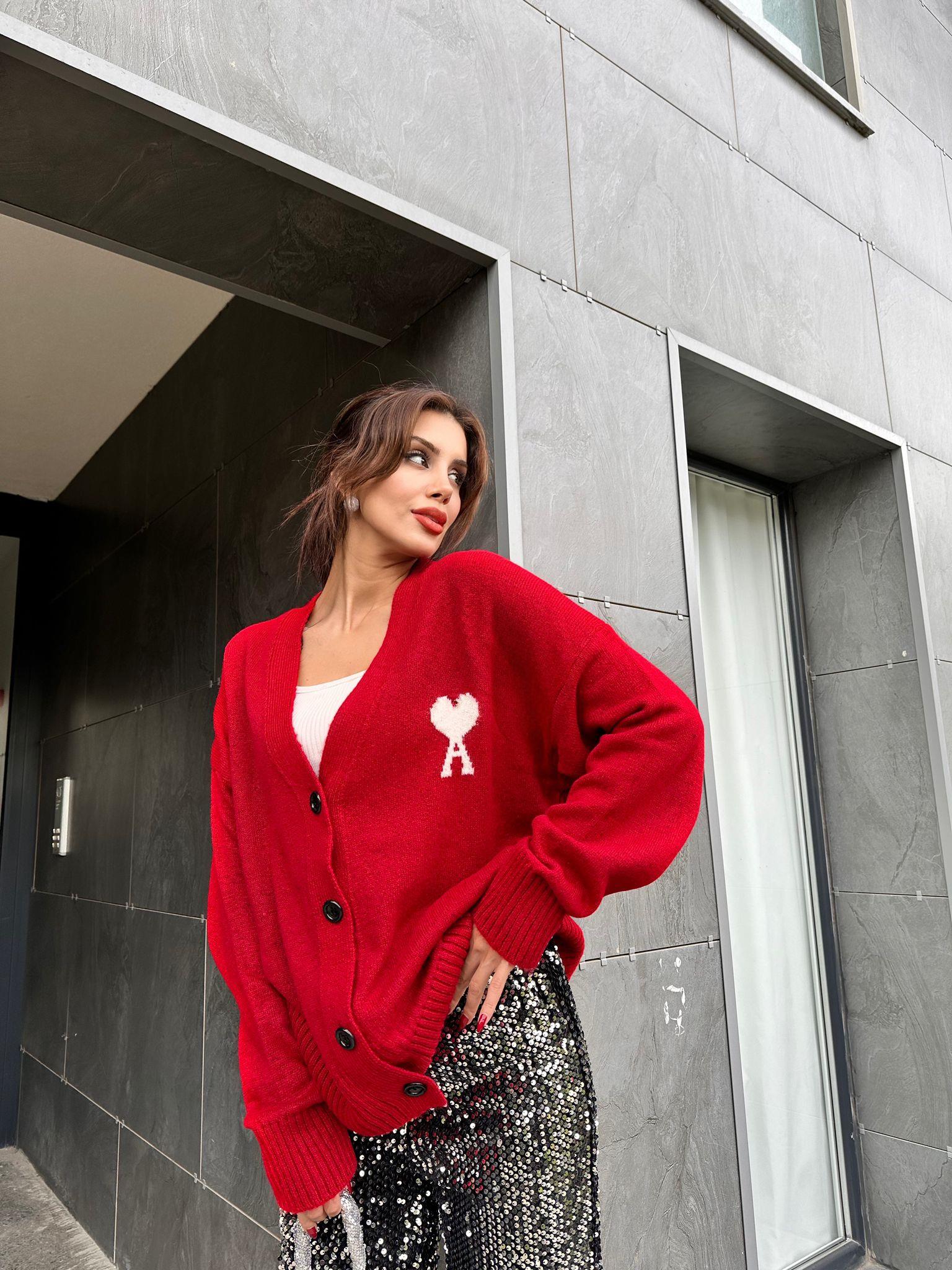 Marka Model Kırmızı Kalp Hırka 1707504
