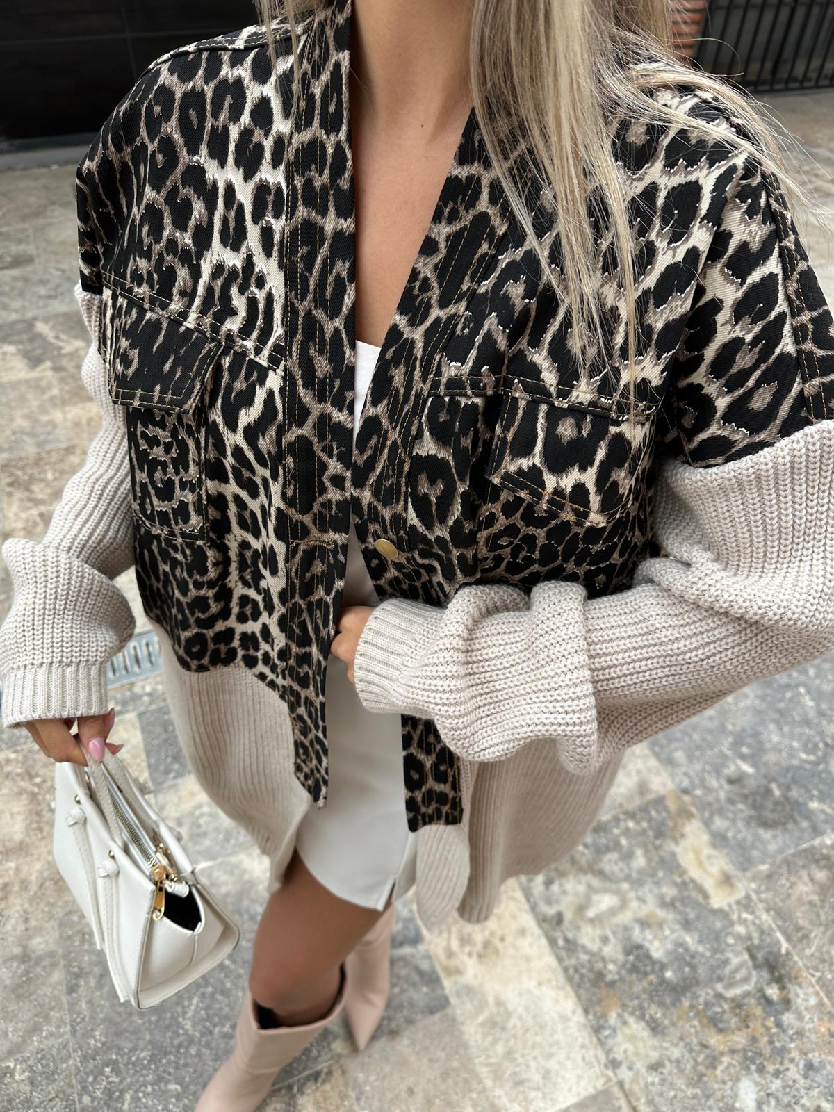 Marka Model Trikomix Koyu Leopar Hırka Vizon hrk1016rvd
