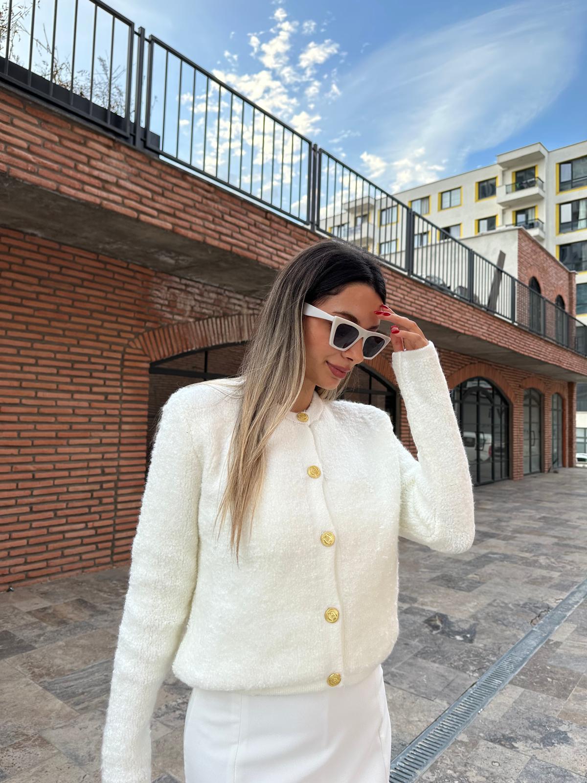 Mass Duti Model Teddy Hırka Beyaz hrk1062bnt