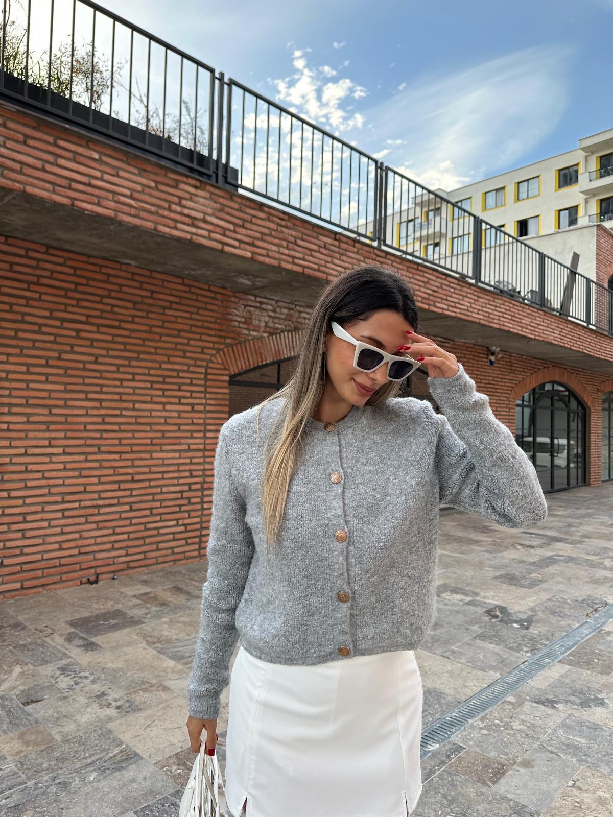 Mass Duti Model Teddy Hırka Gri hrk1062bnt
