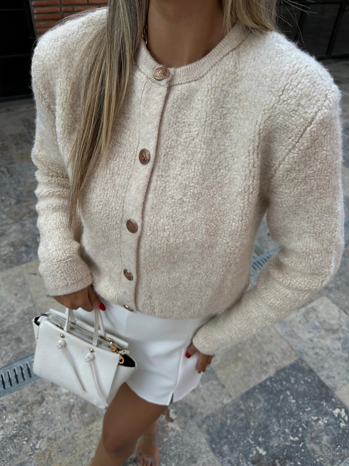 Mass Duti Model Teddy Hırka Krem hrk1062bnt