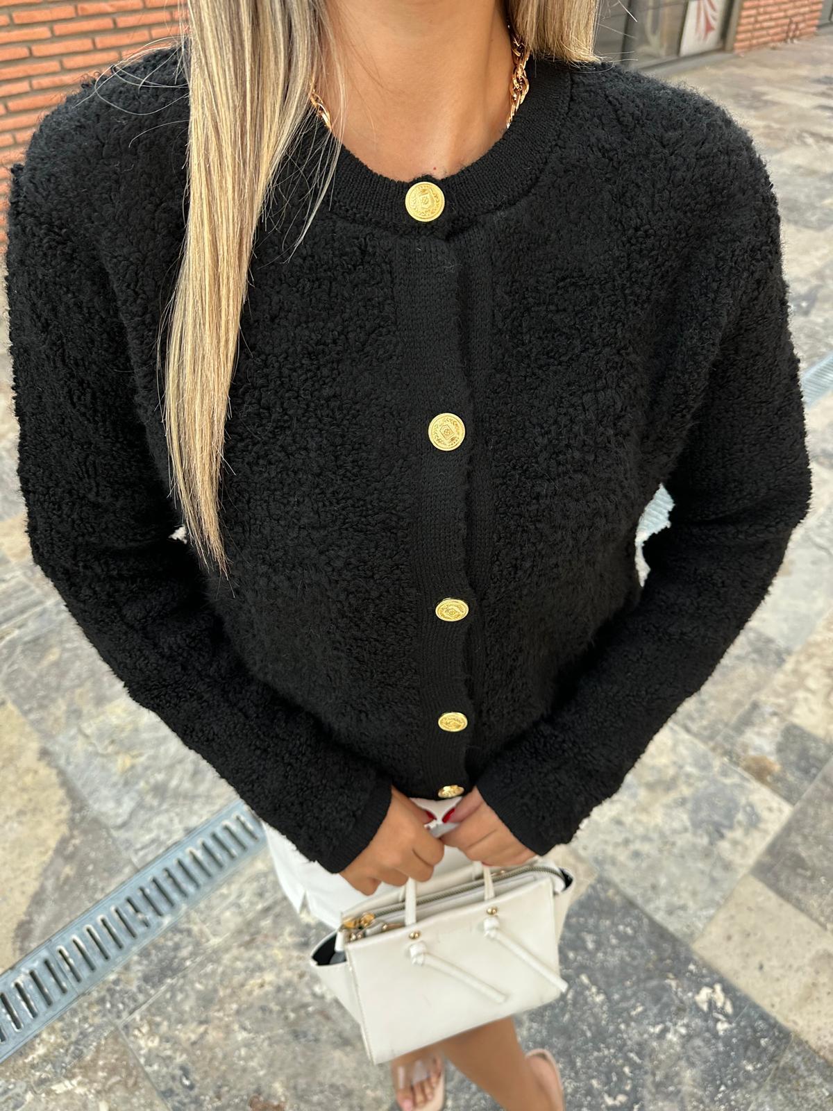 Mass Duti Model Teddy Hırka Siyah hrk1062bnt
