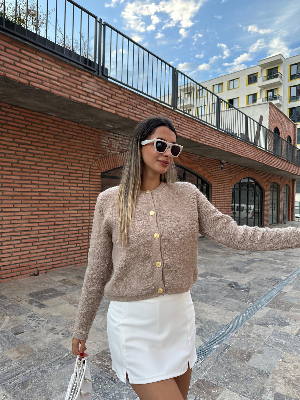 Mass Duti Model Teddy Hırka Vizon hrk1062bnt