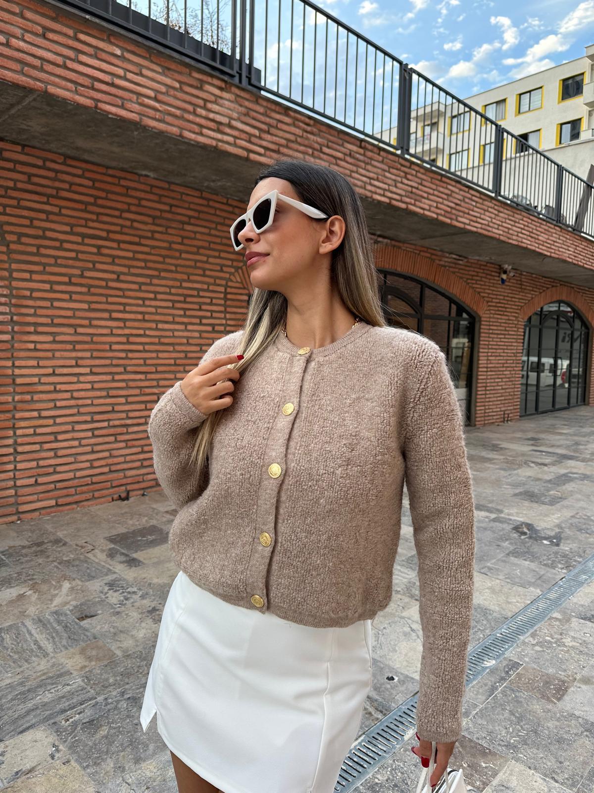 Mass Duti Model Teddy Hırka Vizon hrk1062bnt