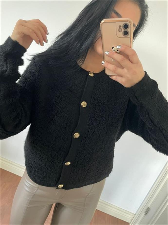 Massimo Model Lüx Kalite Teddy Hırka Siyah M22