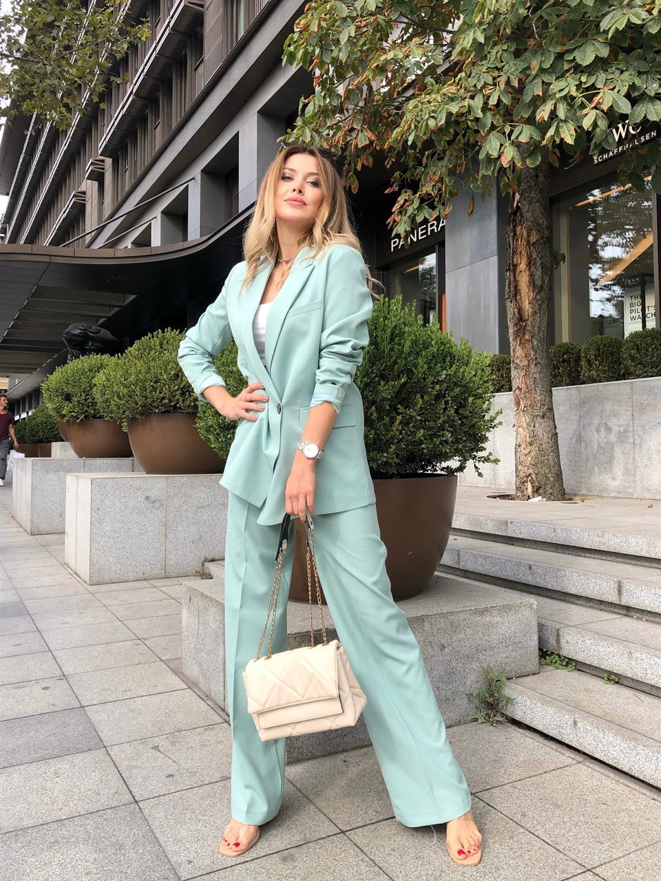 Mint Yeşili Palazzo Takım