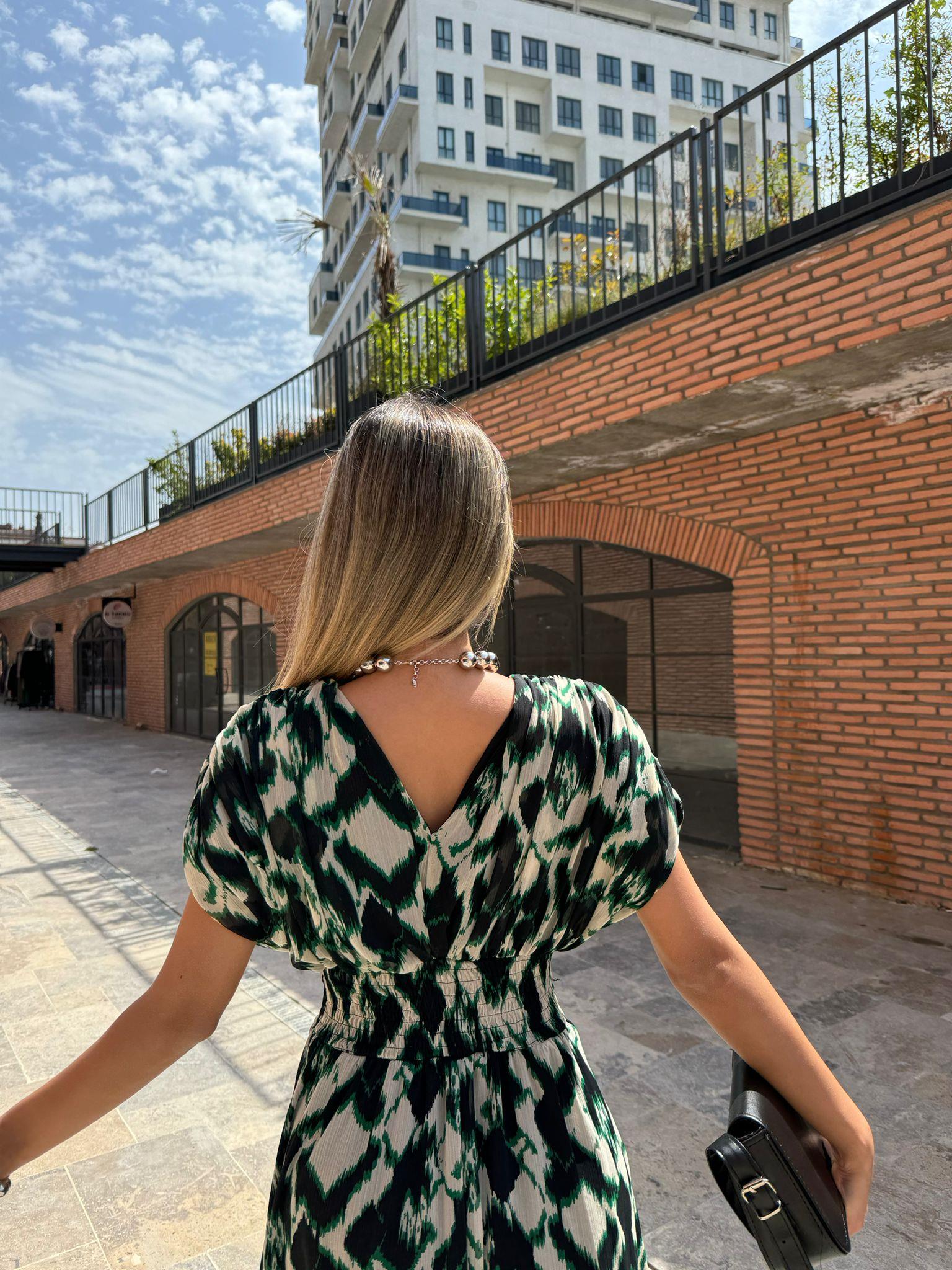 Morfo Kahverengi Kemerli Krem Elbise 07062161