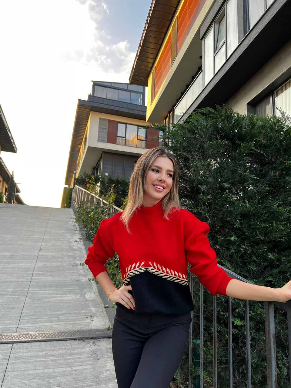 Nakışlı Uzun Kol Triko 5777