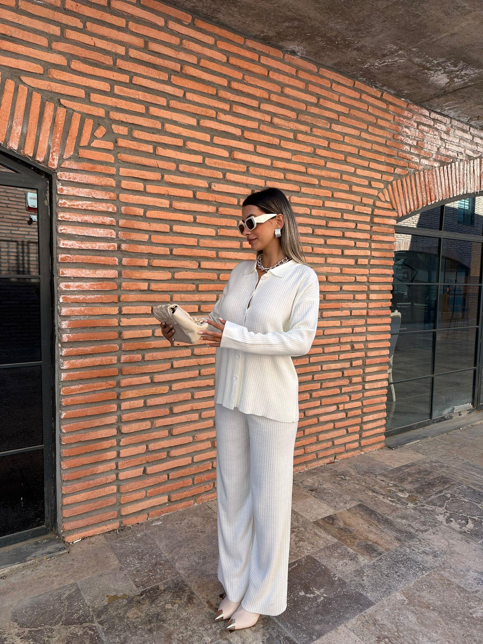 Orie Fitilli Beyaz Triko Takım 2254