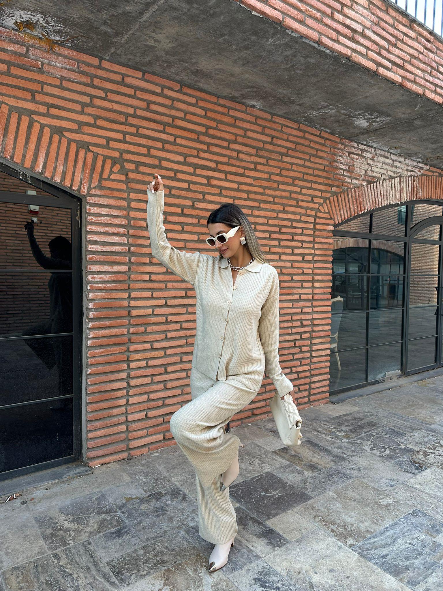 Orie Fitilli Taş Triko Takım 2254