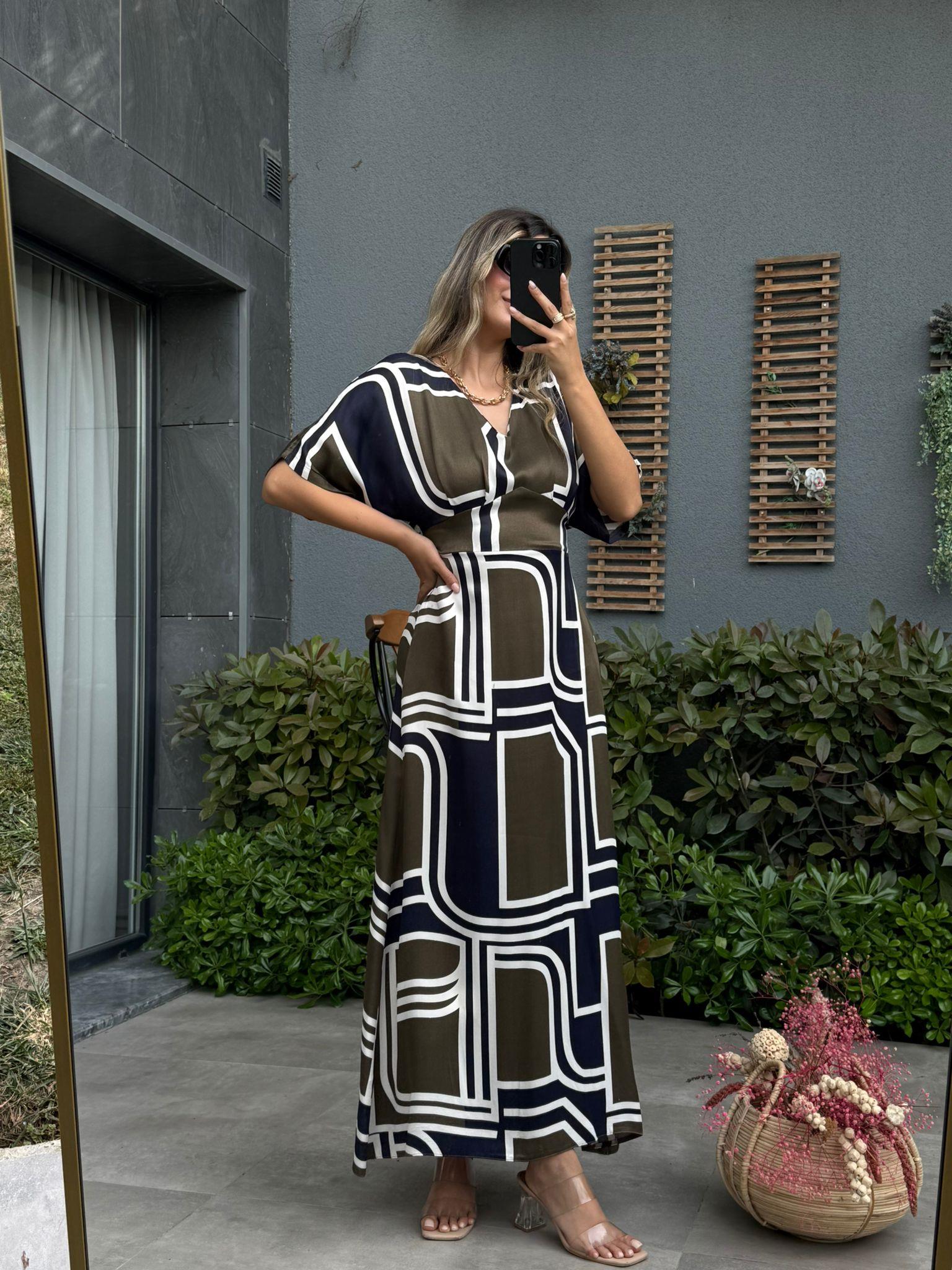 Orjinal Marka Belden Oturtmalı Rozel Elbiseyelb3019inblu