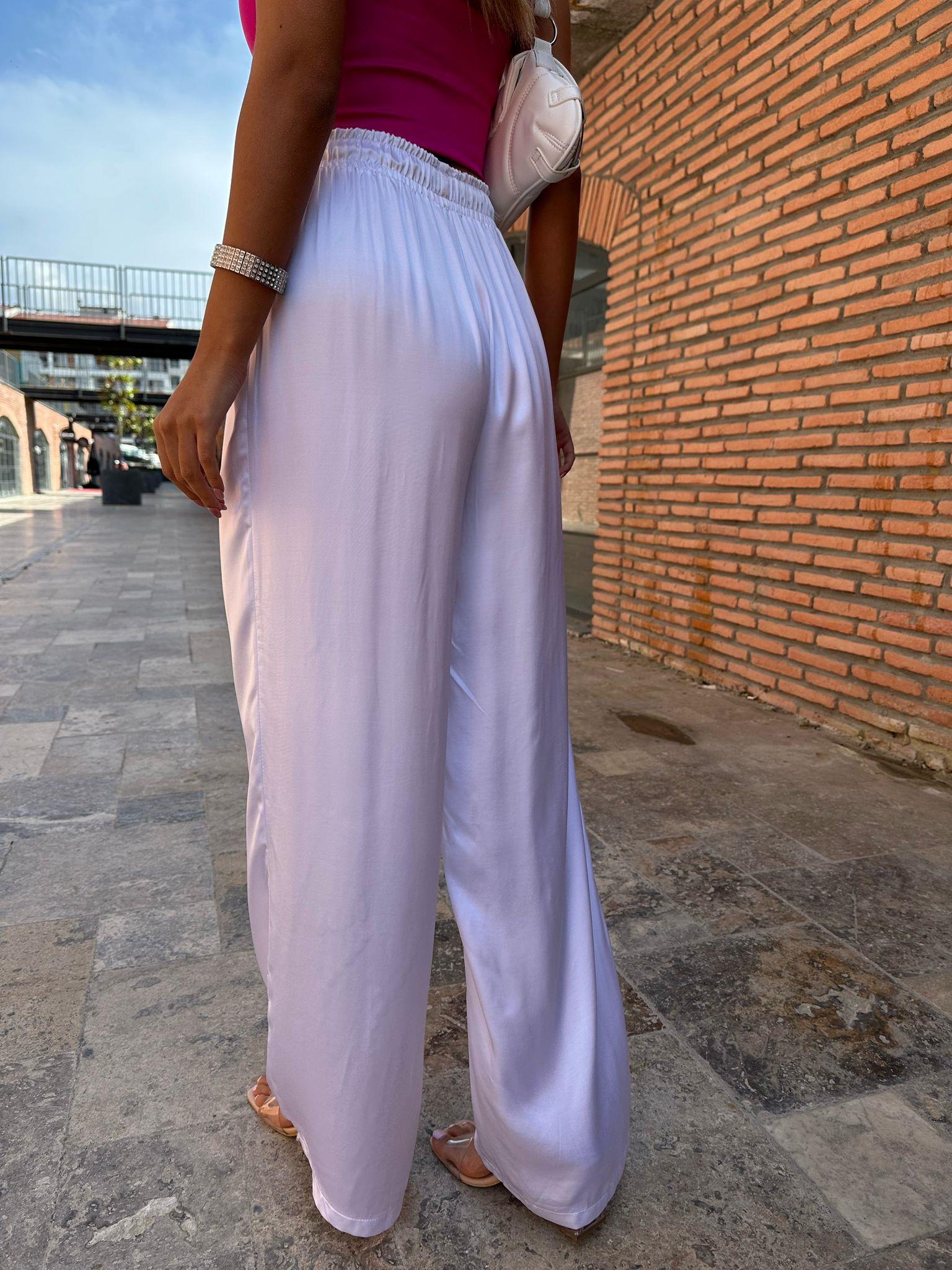 Orjinal Marka Saten Beyaz Pantolon 07062176