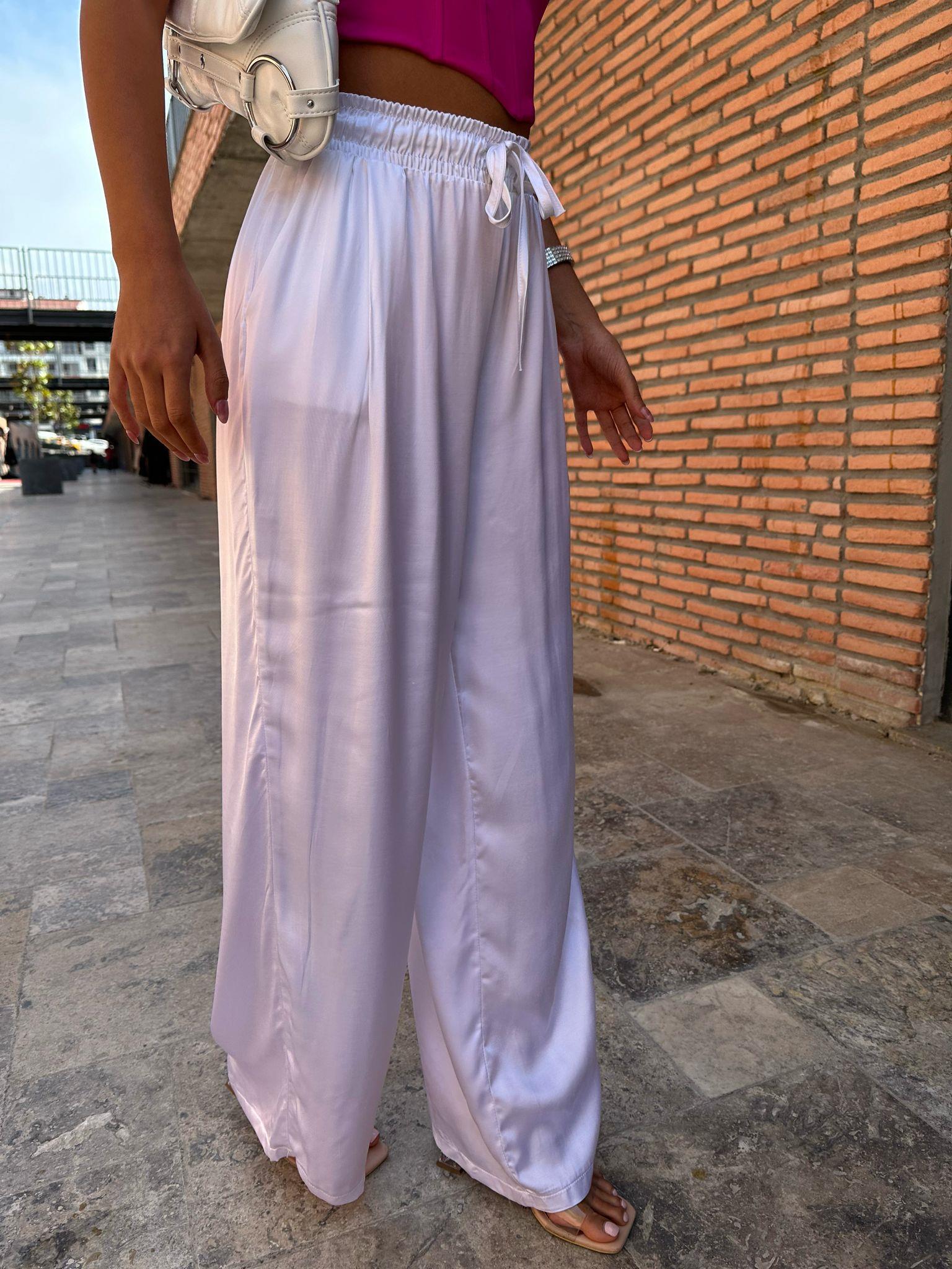 Orjinal Marka Saten Beyaz Pantolon 07062176