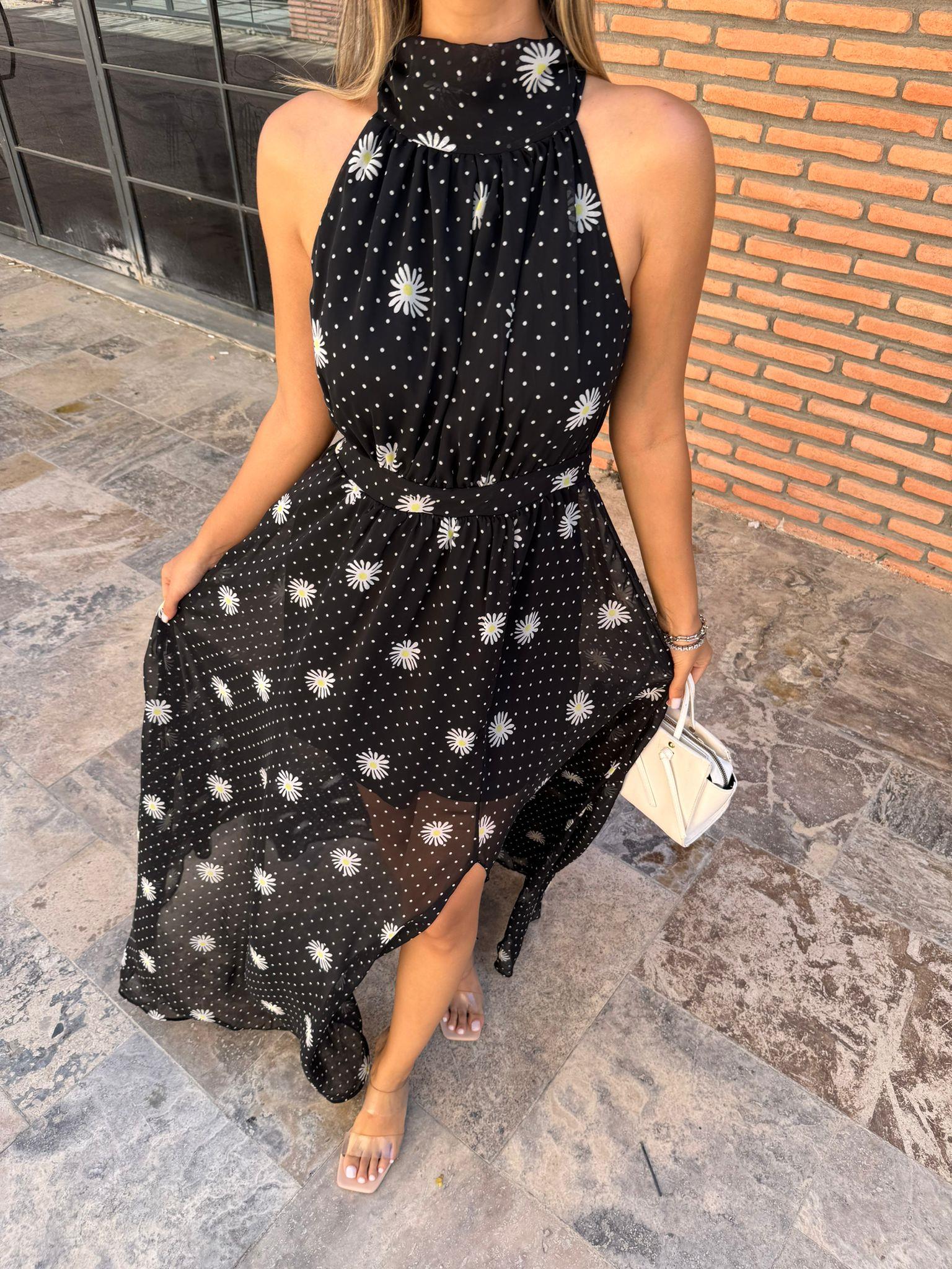 Papatia Yırtmaçlı Şifon Elbise 070621176