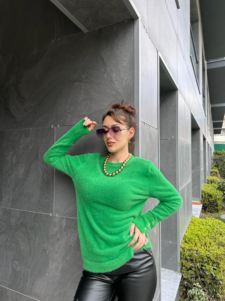 Poffy Gold Düğme Detaylı Yumoş Kazak 1707450