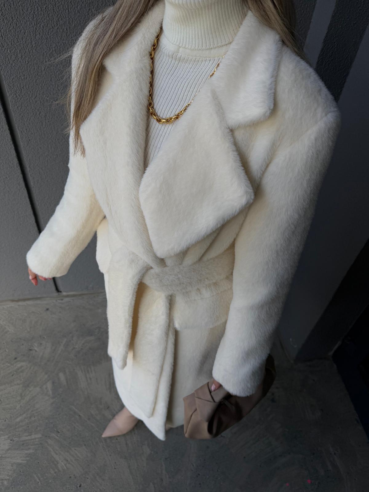 Premium Angora Kumaş Maxi Soft Kaban Ekru kbn2160htfsn