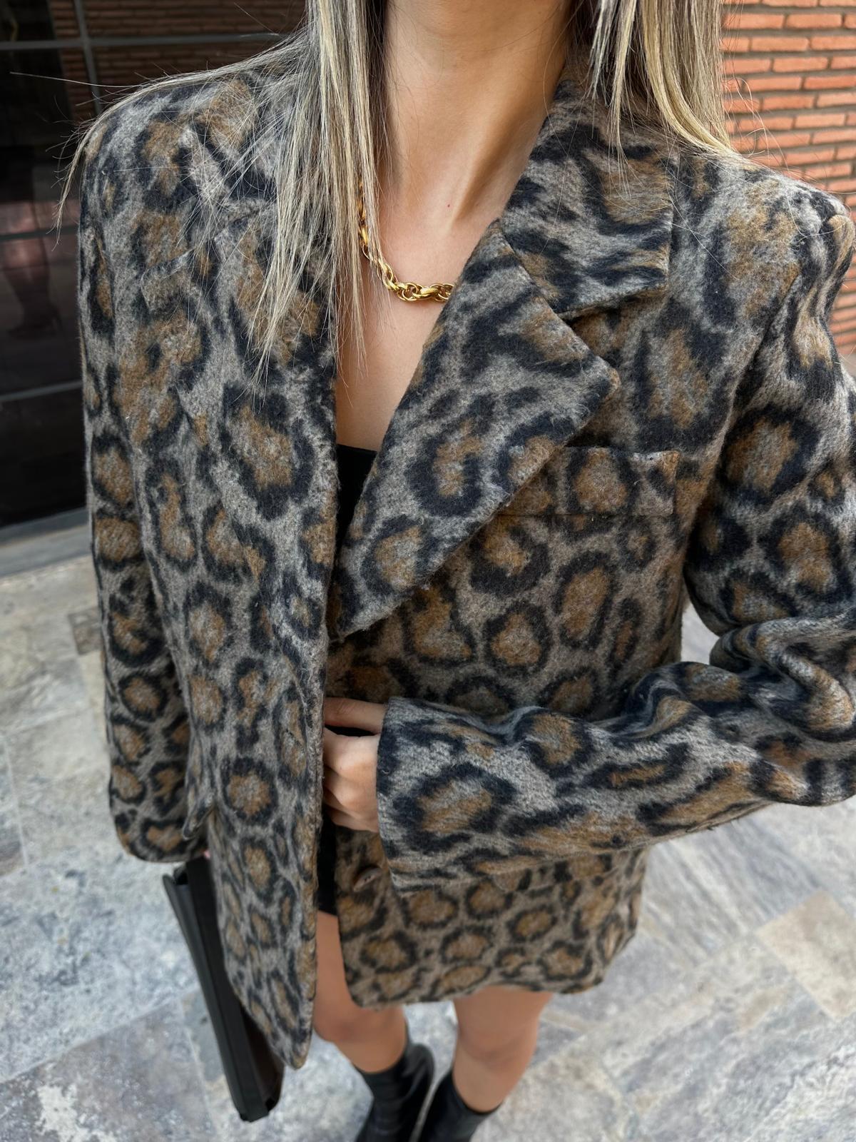 Premium Kaşe Leopar Blazer Ceket bckt2004mcx