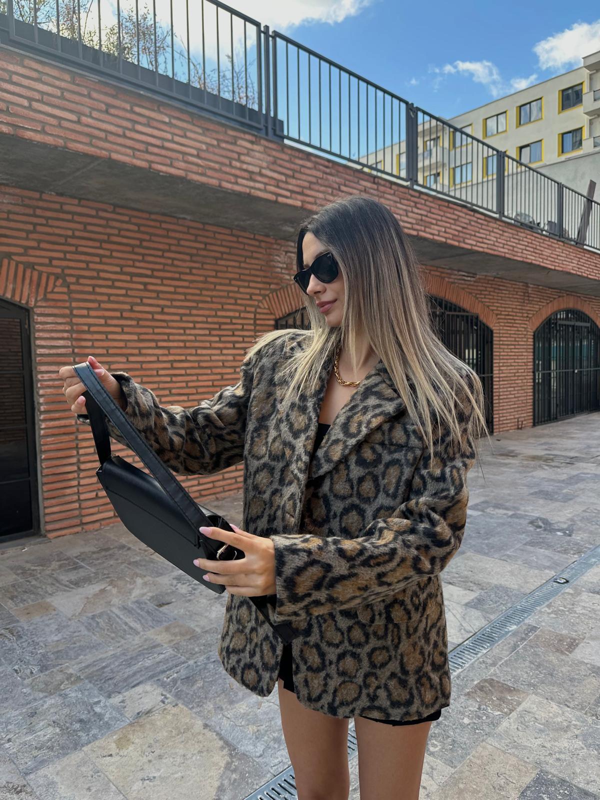 Premium Kaşe Leopar Blazer Ceket bckt2004mcx