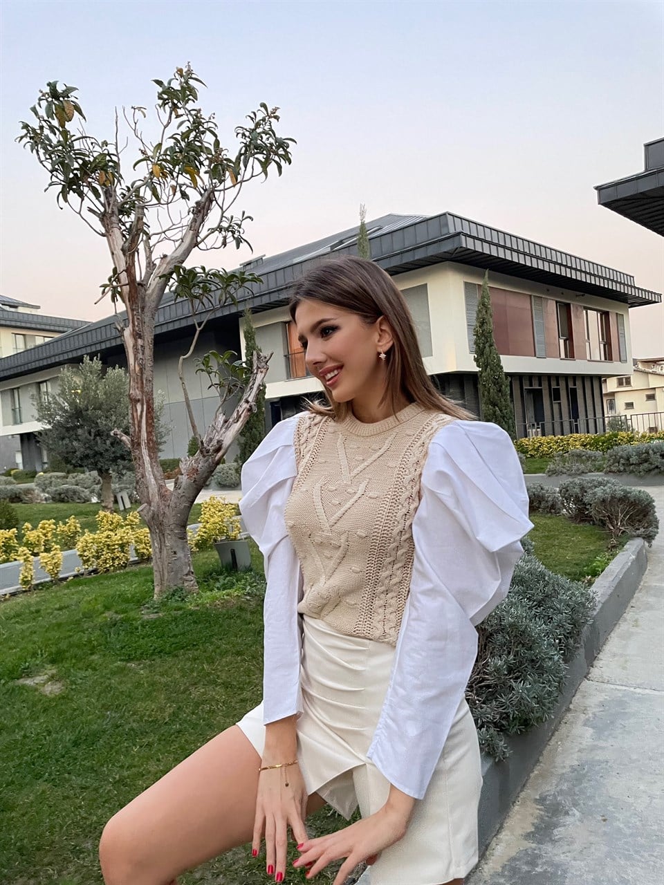 Prenses Garnili Kol Triko Bluz 6954