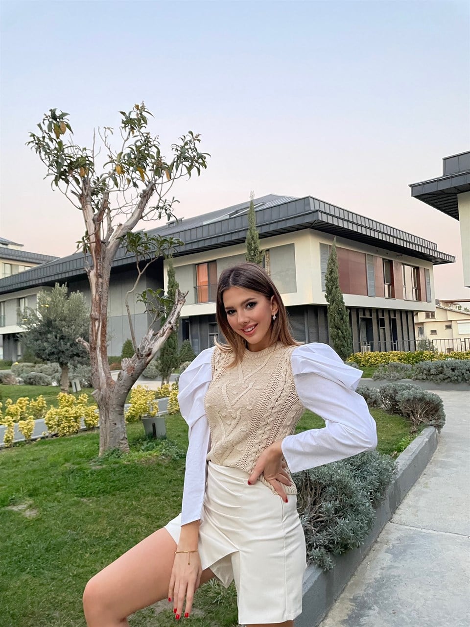 Prenses Garnili Kol Triko Bluz 6954