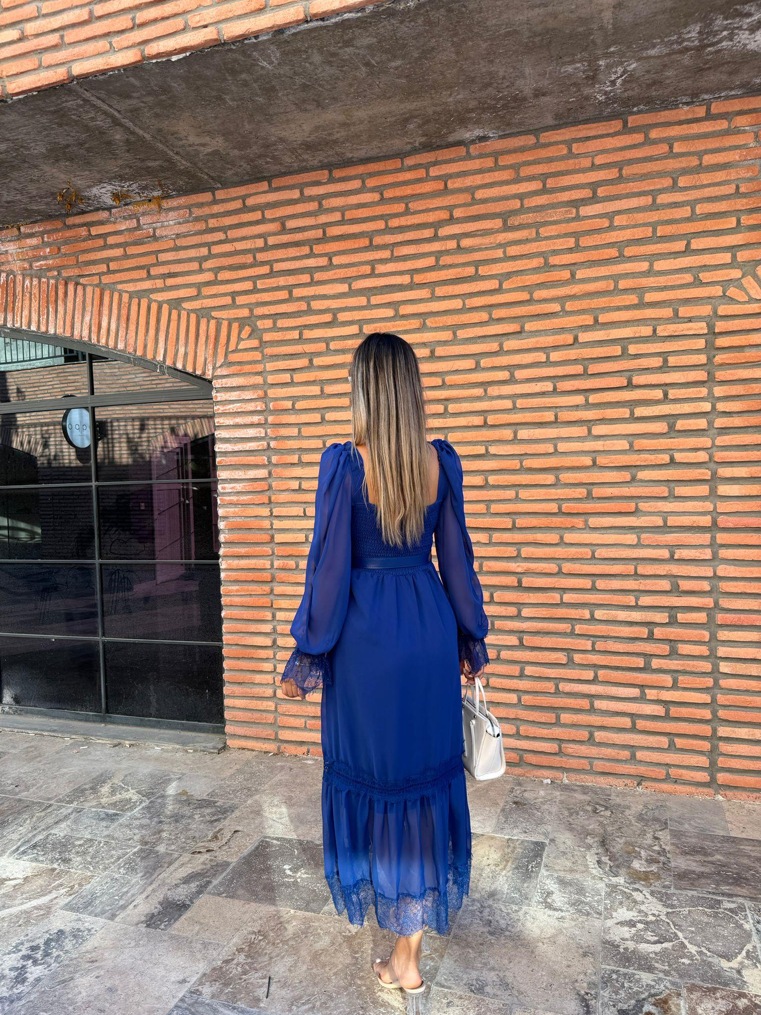 Rapunzel Dantel Detay Kemerli Şifon Elbise Seks 1707343