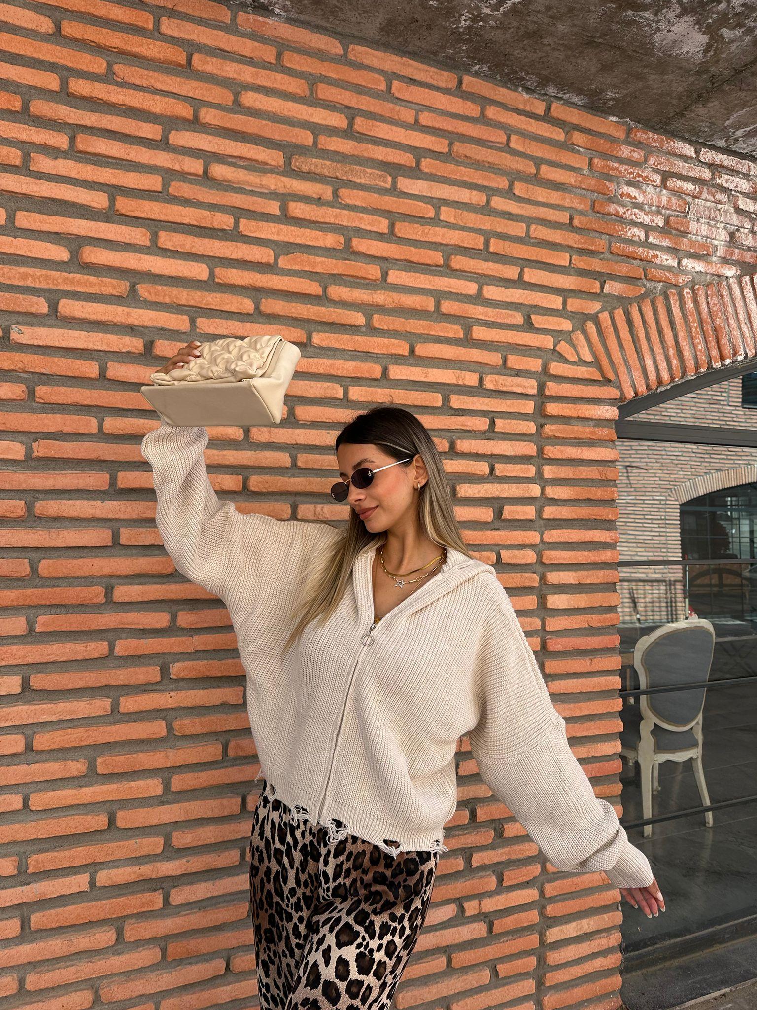 Rivenna Kapüşonlu Taş Hırka hrk1025myfsh