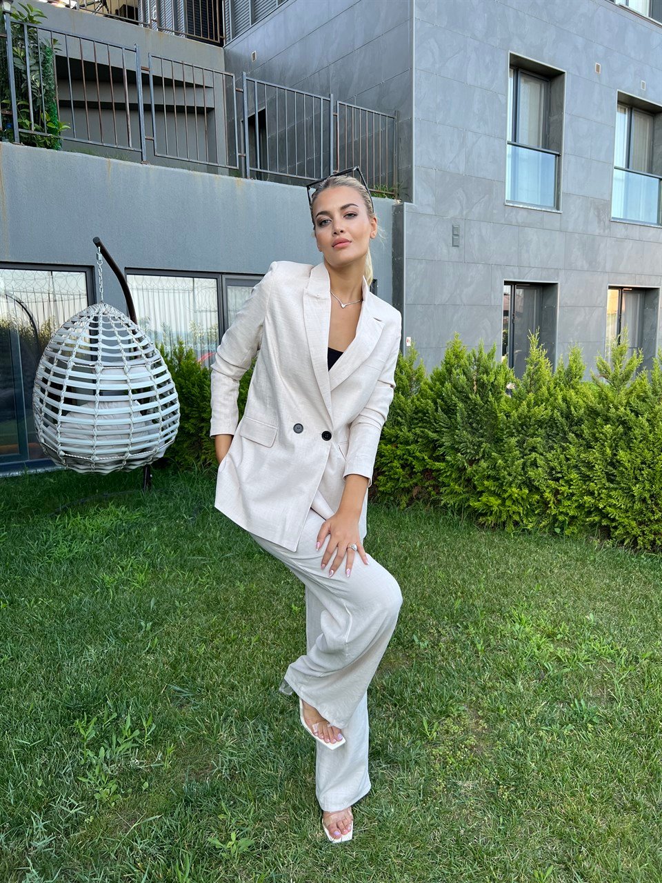 Sadie Taş Palazzo Takım Elbise