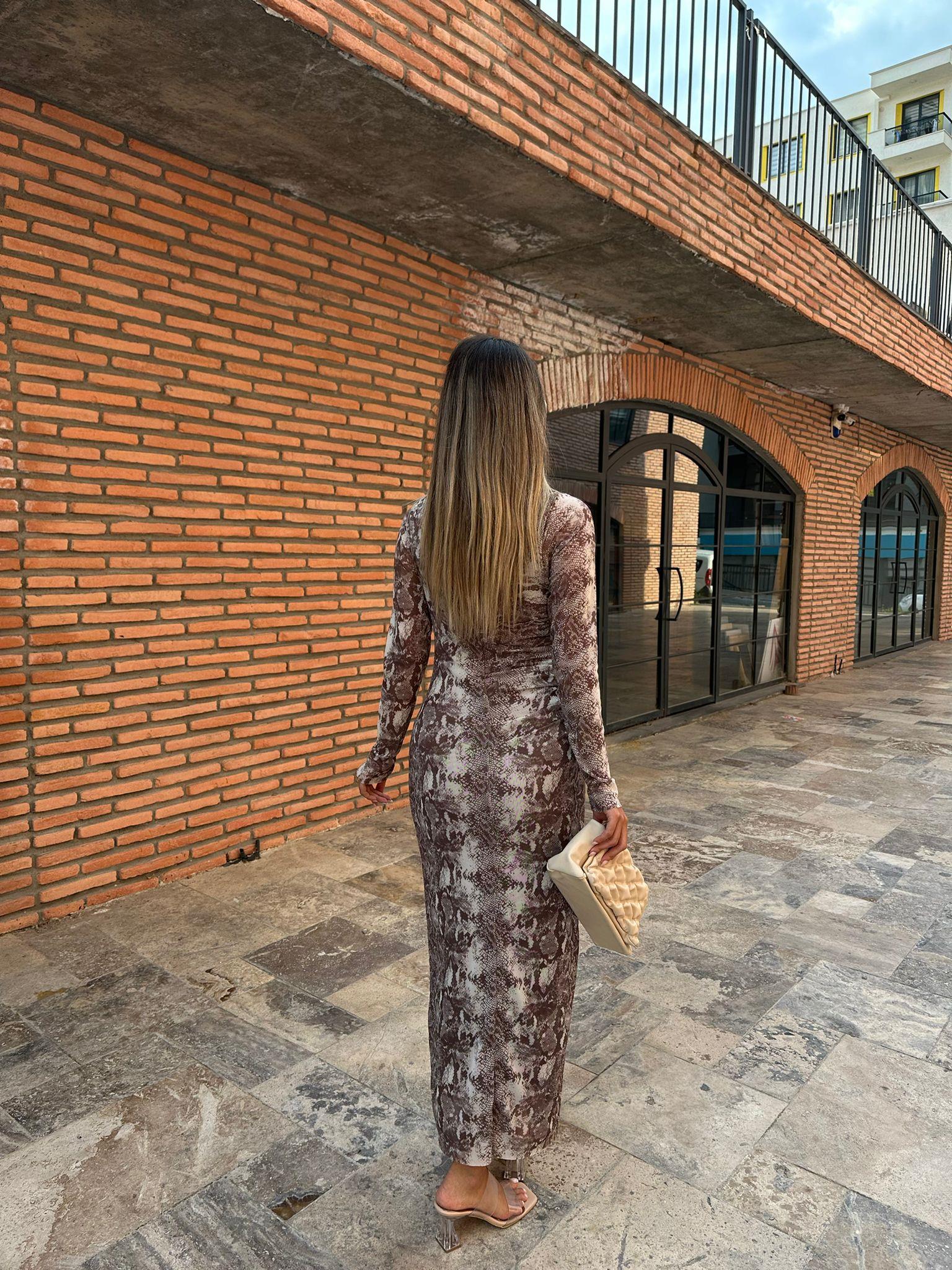 Selisa Yılan Desen Tül Elbise  070621196