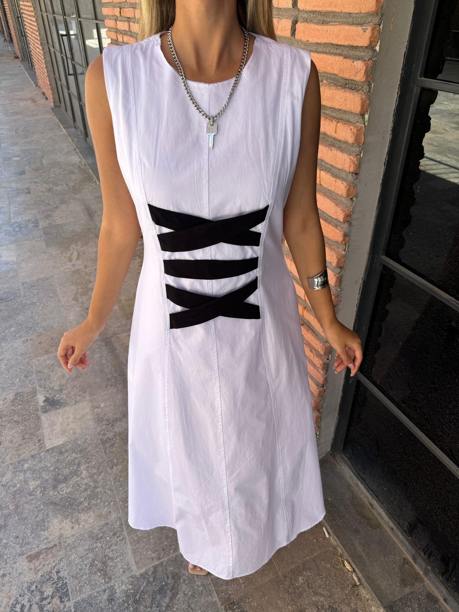 Serenays Bantlı Beyaz Poplin Elbise 07062195