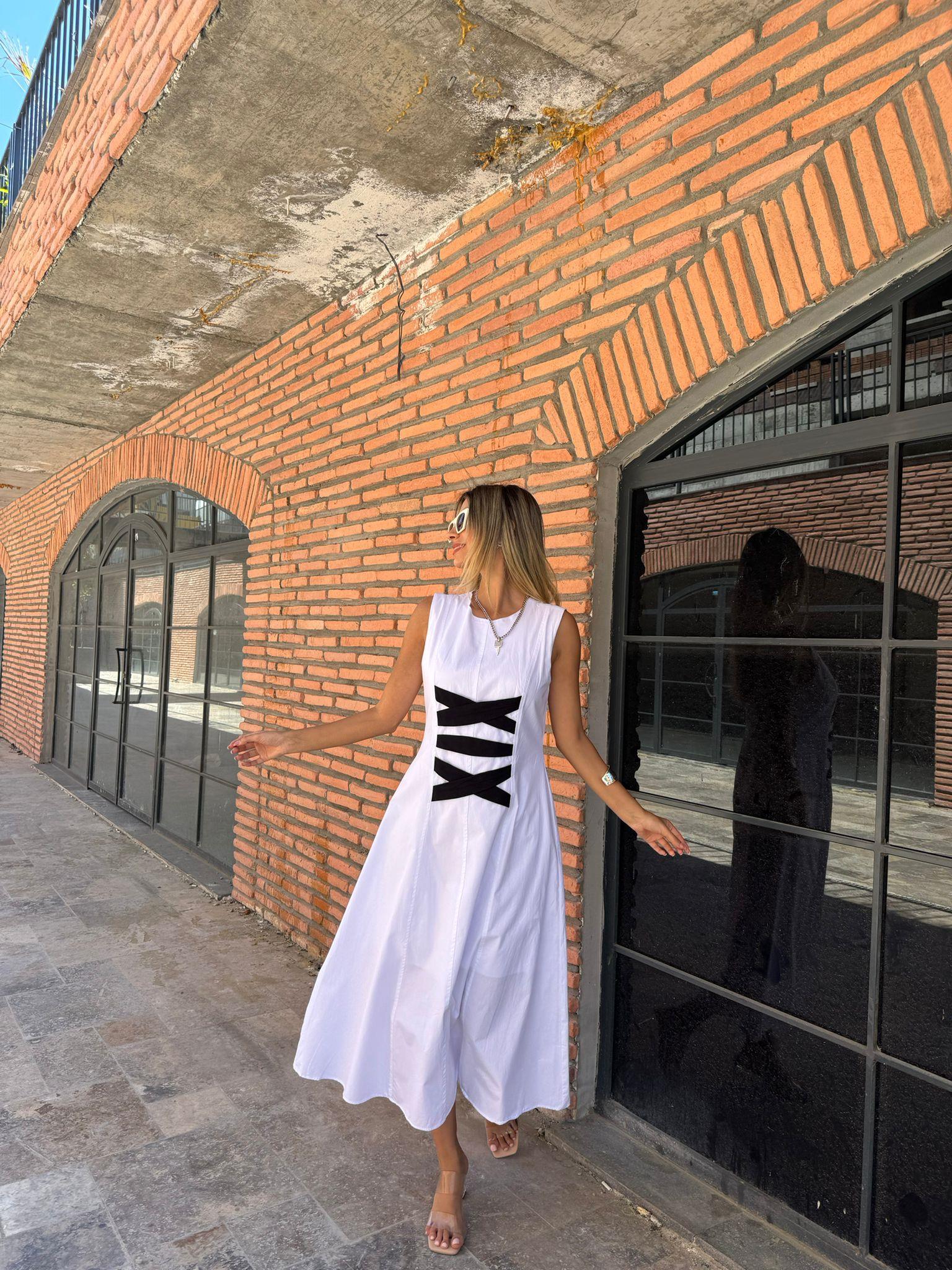 Serenays Bantlı Beyaz Poplin Elbise 07062195