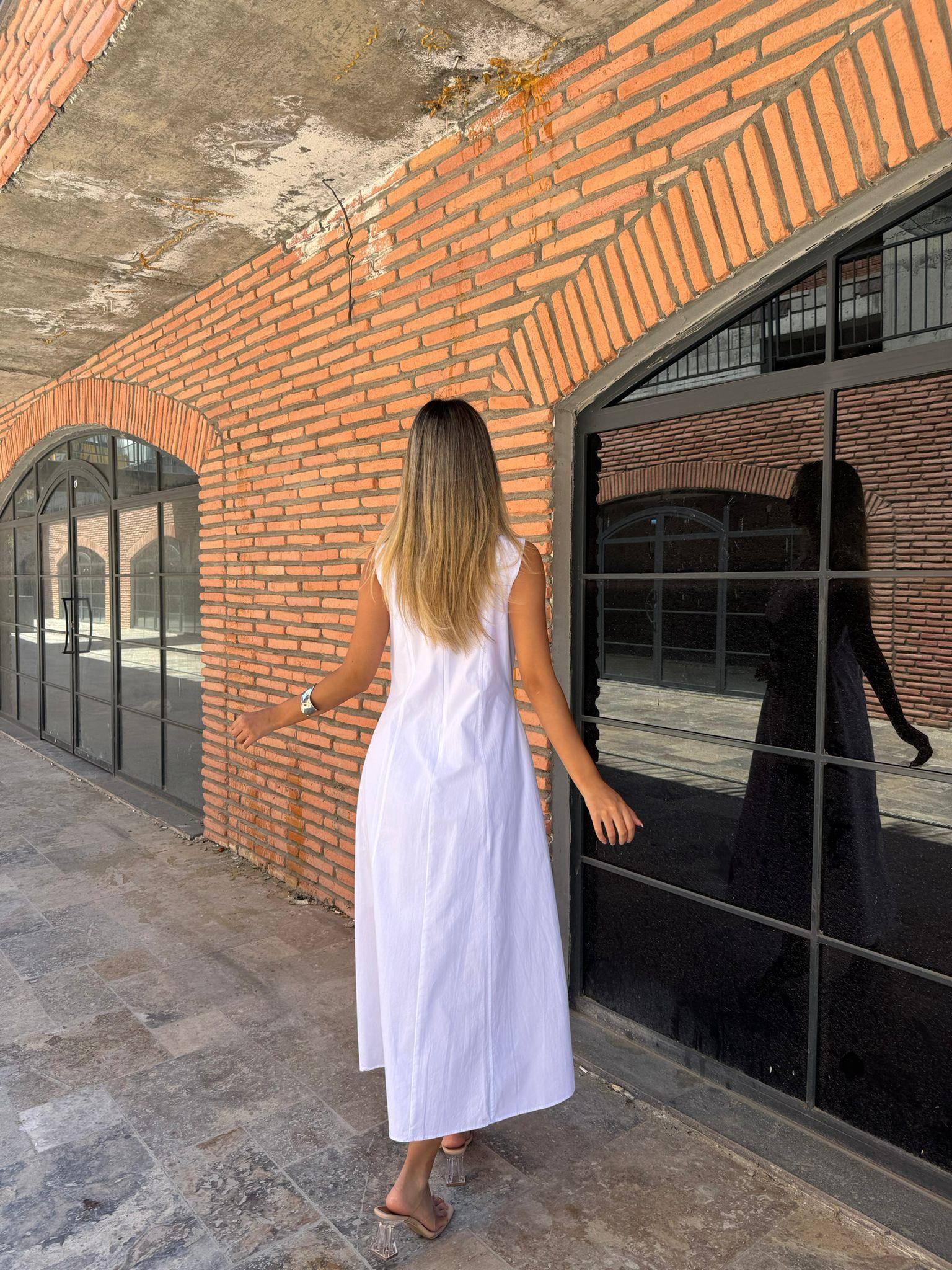 Serenays Bantlı Beyaz Poplin Elbise 07062195