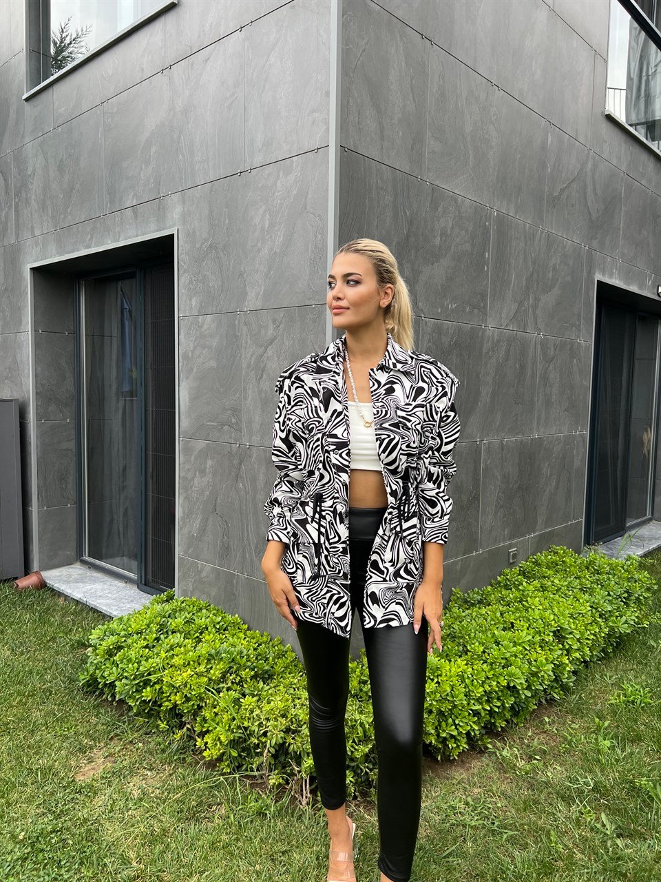 Shine Zebra Desen Ceket
