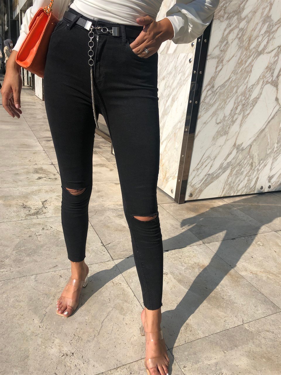 Siyah Dantel Body Suit - Siyah Jean Kombin