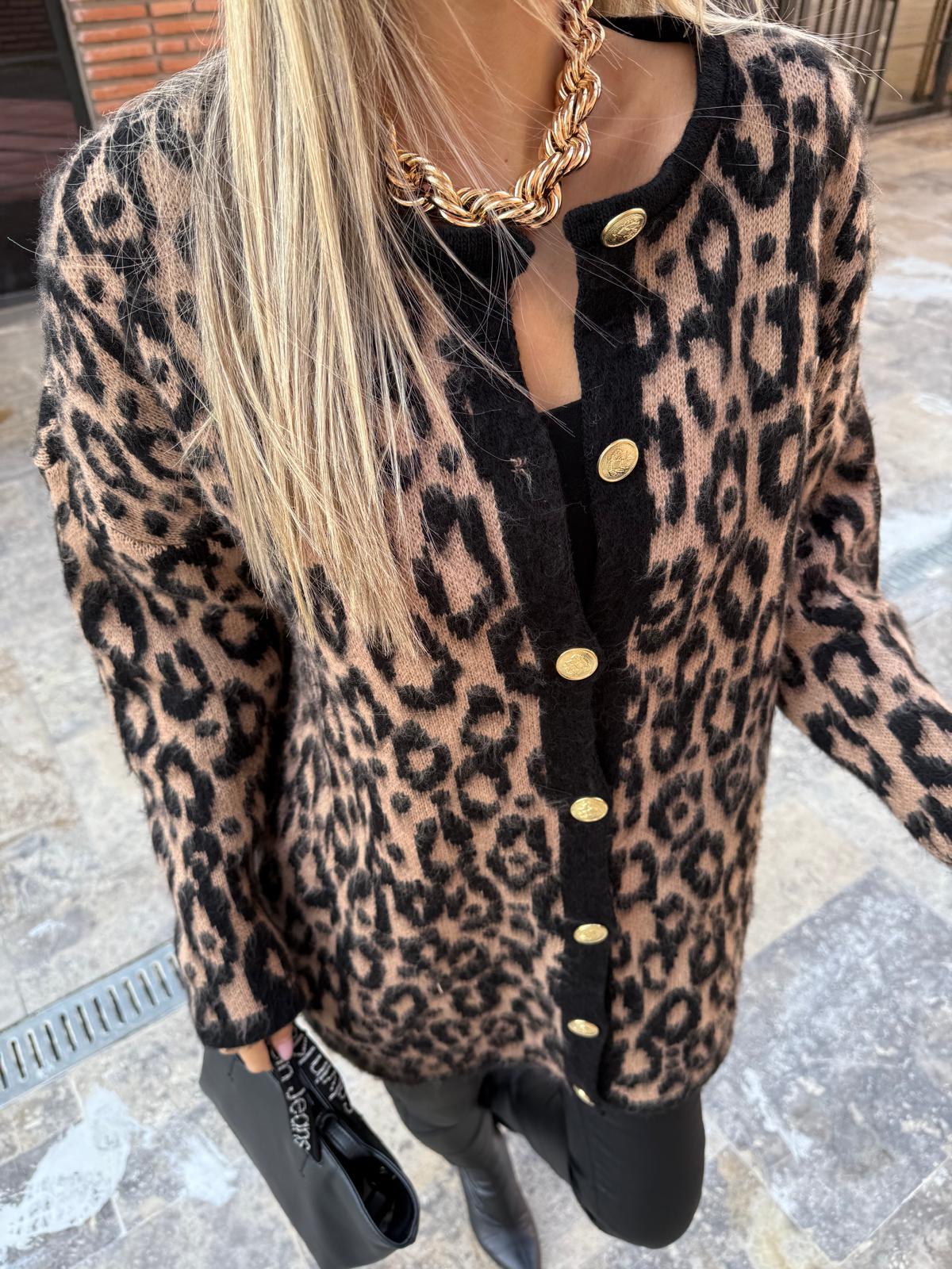 Siyah Şeritli Uzun Leopar Hırka hrk2044rvd