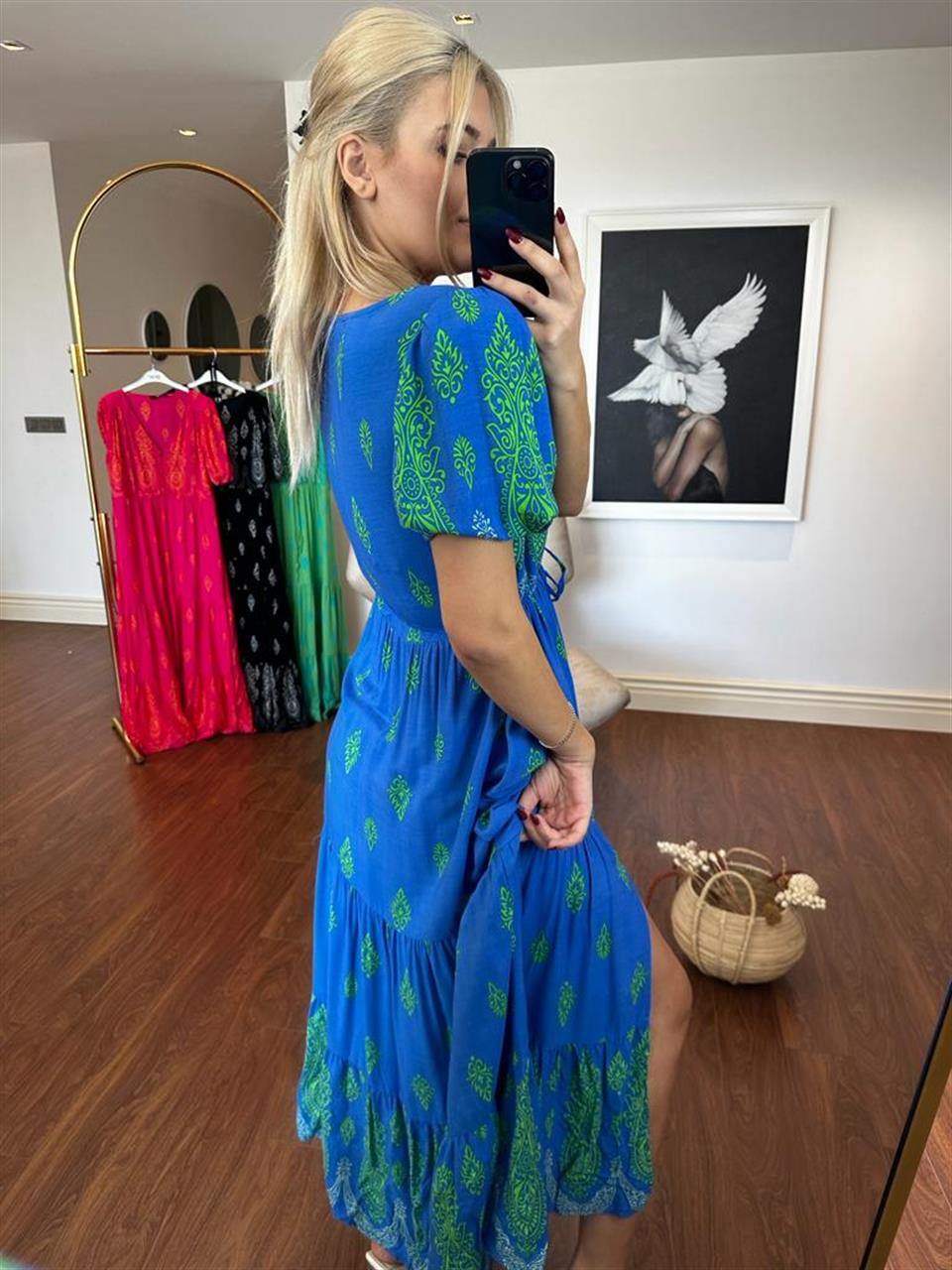 Sofia Şal Desen Poplin Desen Mavi 1304131