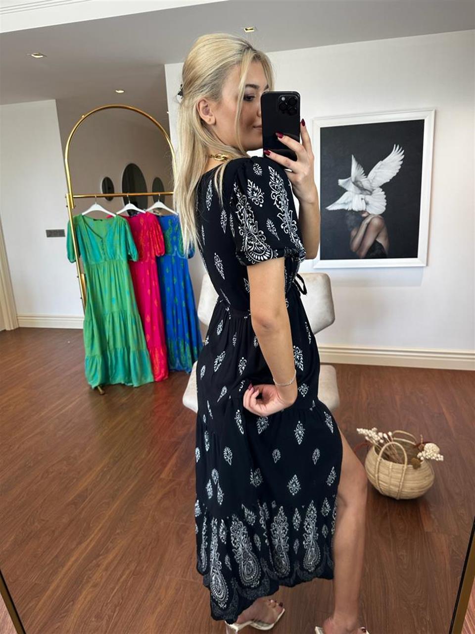 Sofia Şal Desen Poplin Desen Siyah 1304131